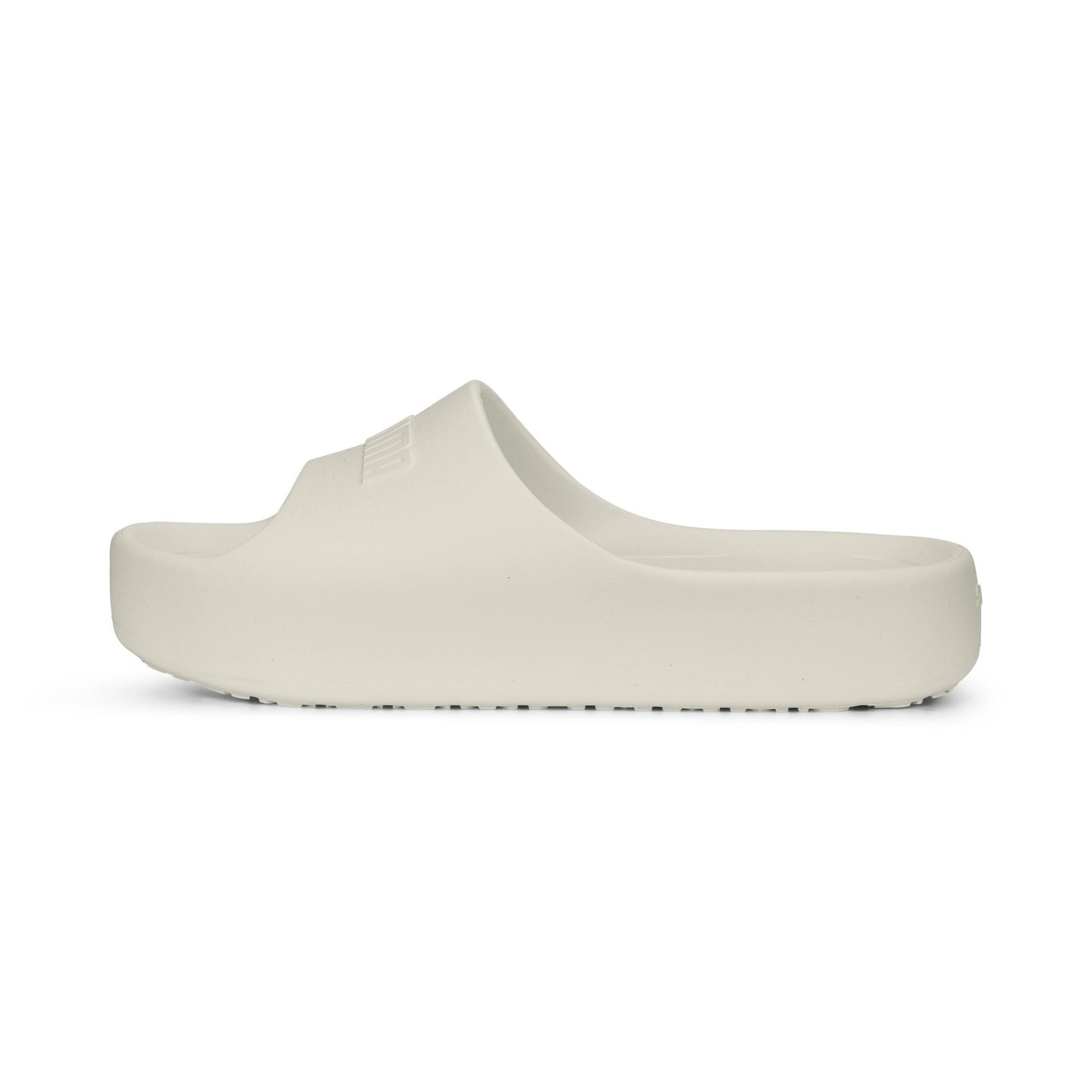 puma shibusa women's slides in white, size 5