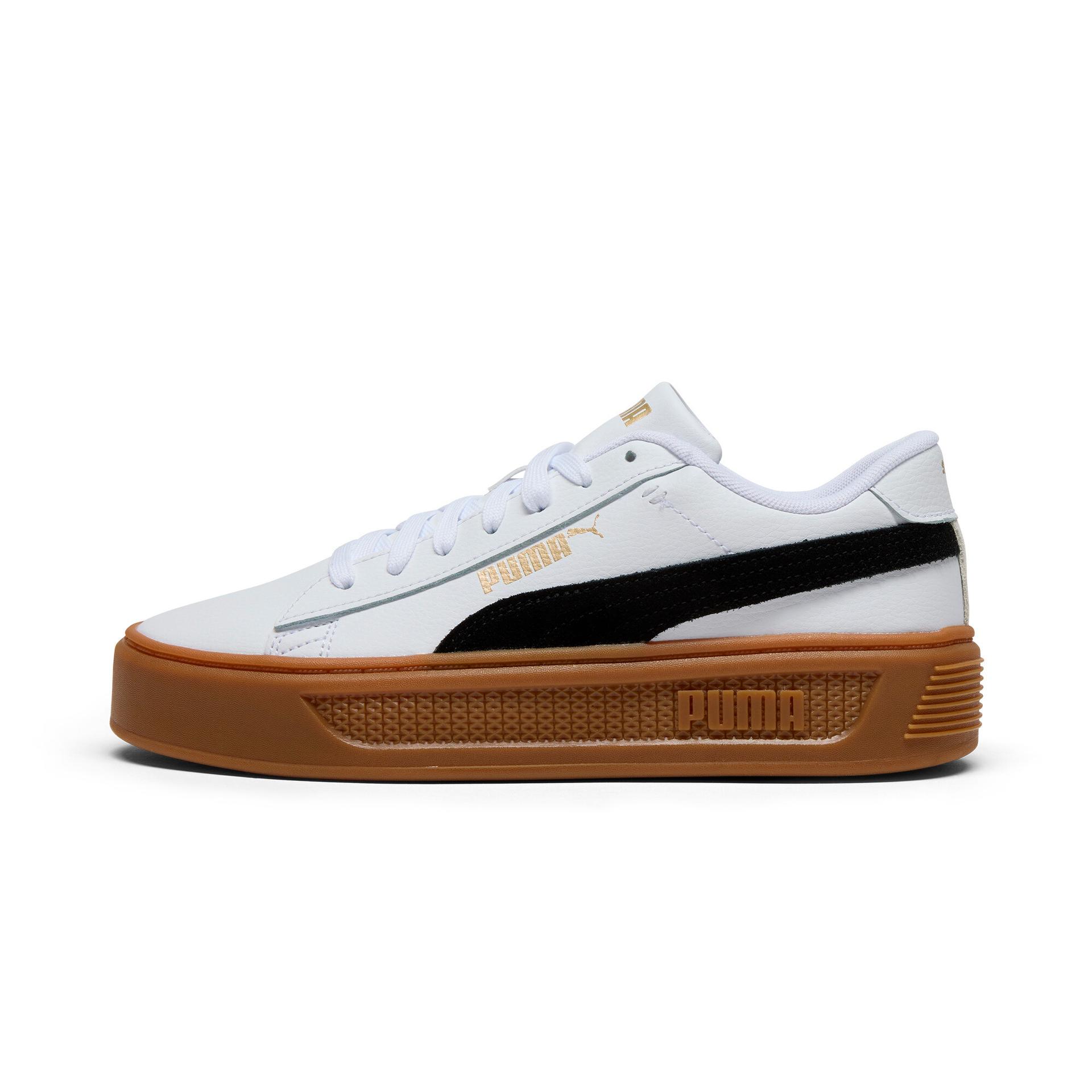 puma smash 3.0 mono twist women's sneakers in white, size 11
