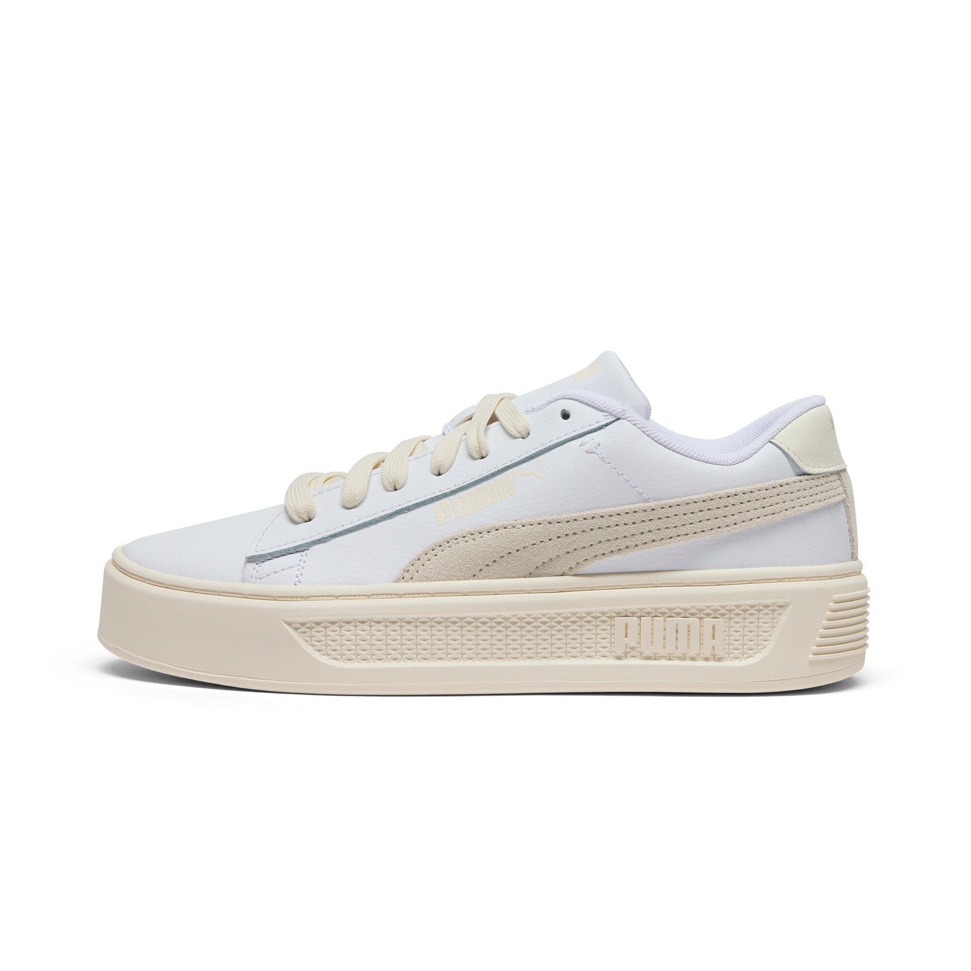 puma smash 3.0 mono twist women's sneakers in white, size 8.5