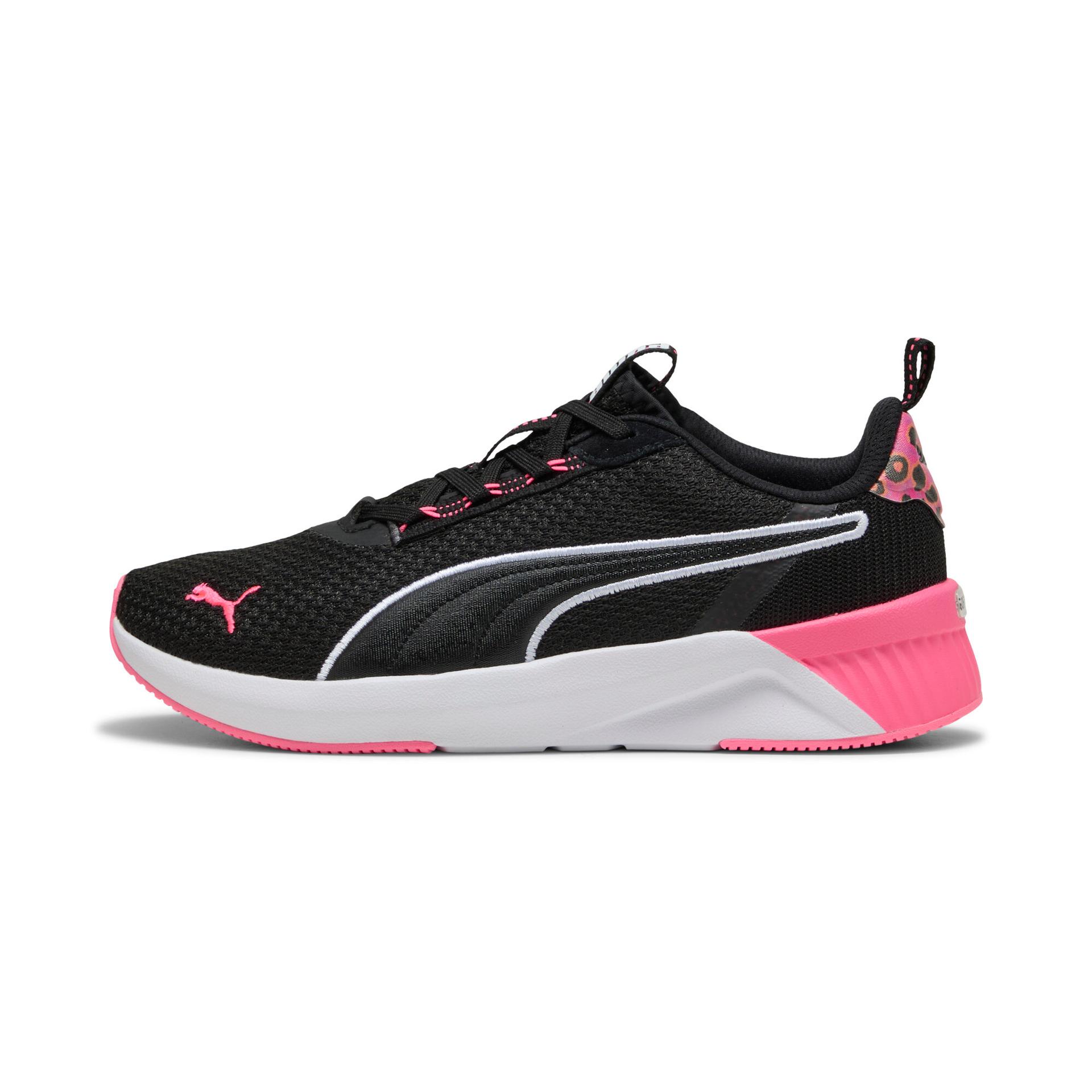 puma softride harli hybrid skins women's running shoes in black, size 10