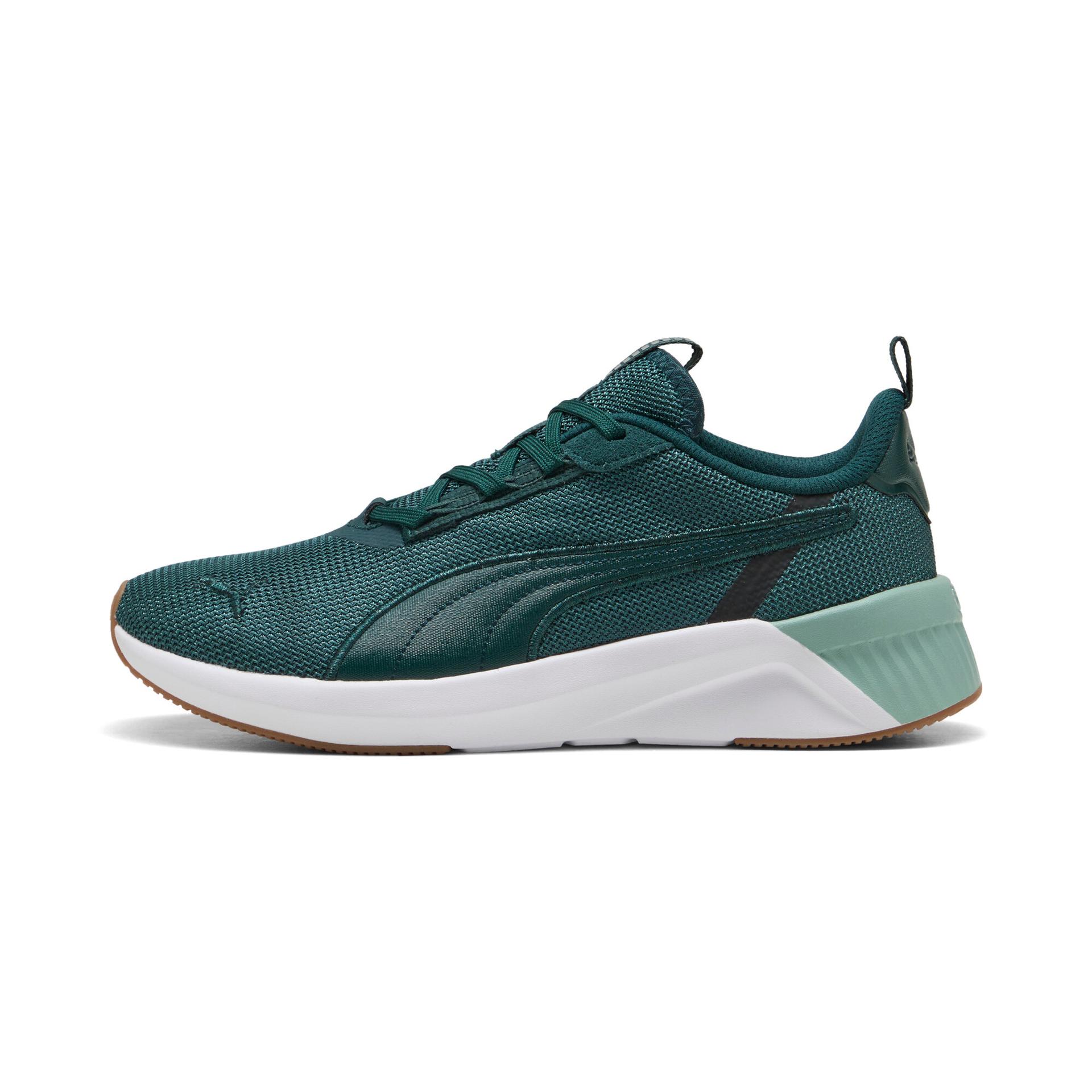 puma softride harli metallic women's sneakers in green, size 8.5