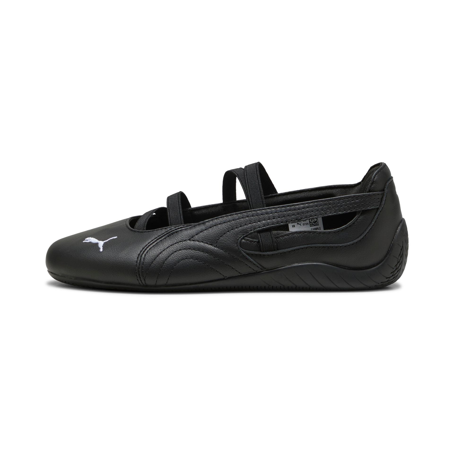 puma speedcat ballet leather women's sneakers in black, size 6.5