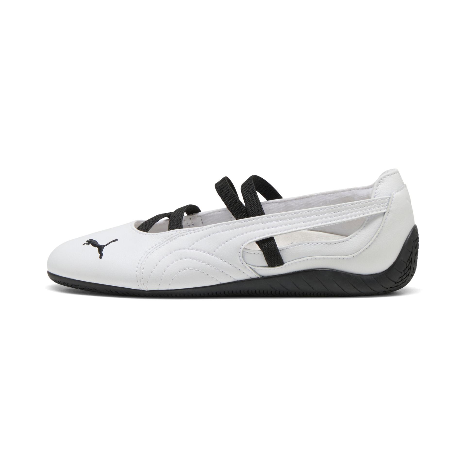puma speedcat ballet leather women's sneakers in white, size 9