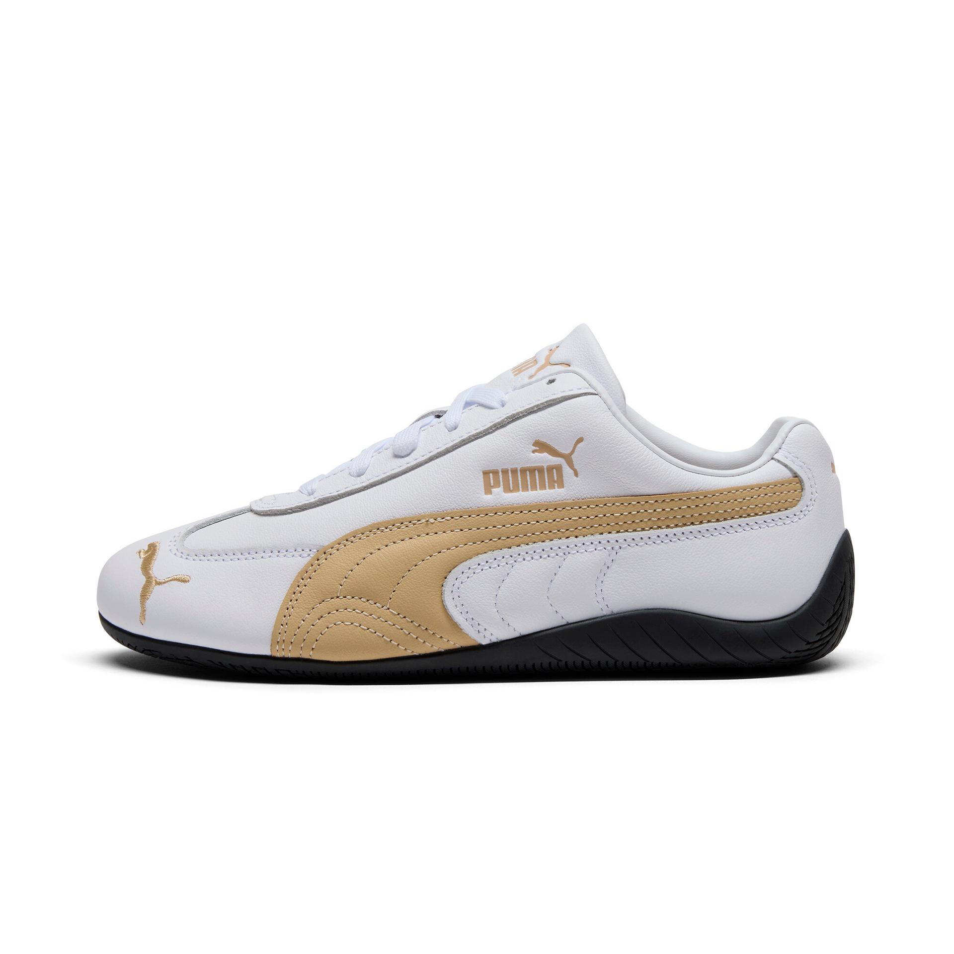 puma speedcat leather women's sneakers in white, size 5.5
