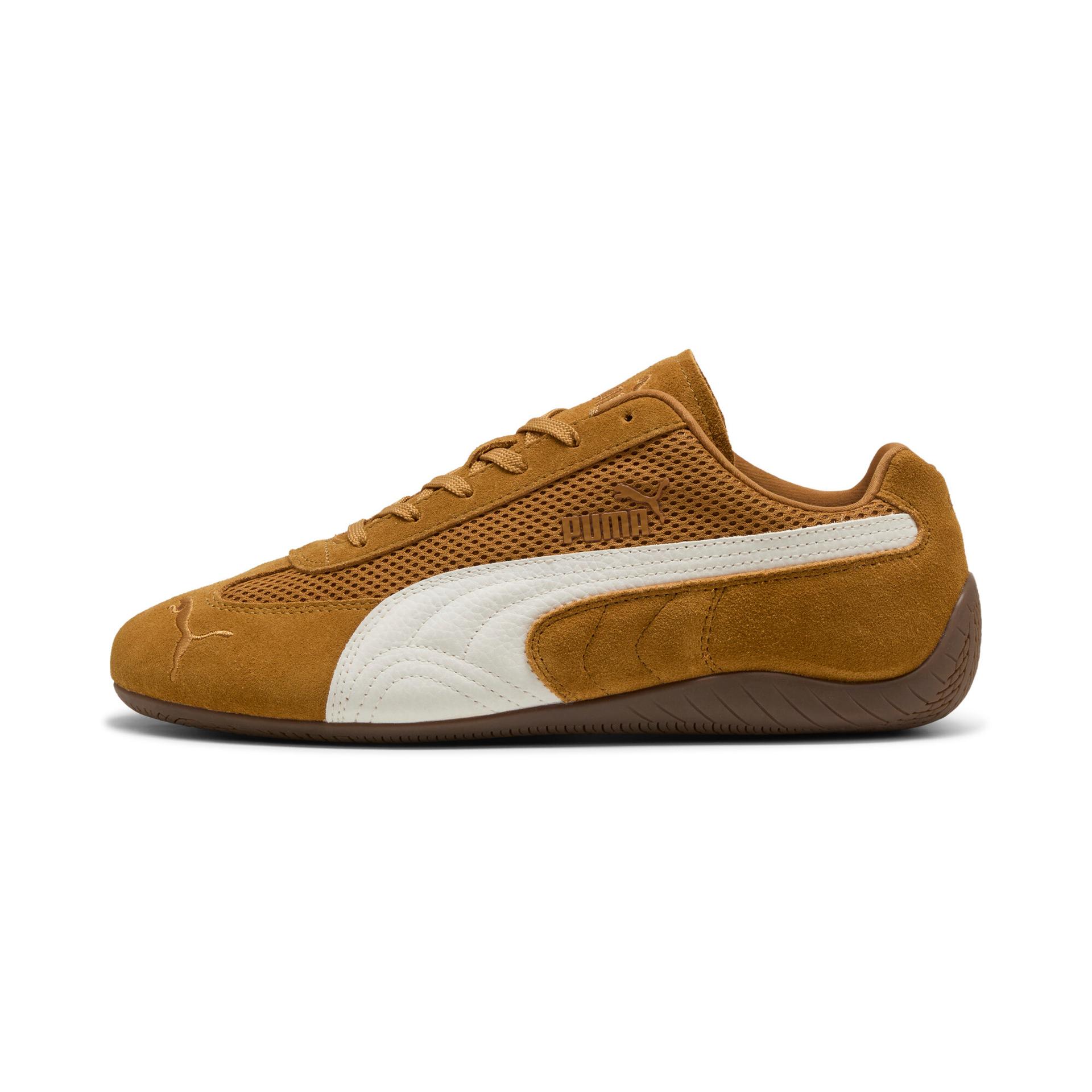 puma speedcat mesh sneakers in brown, size 11.5