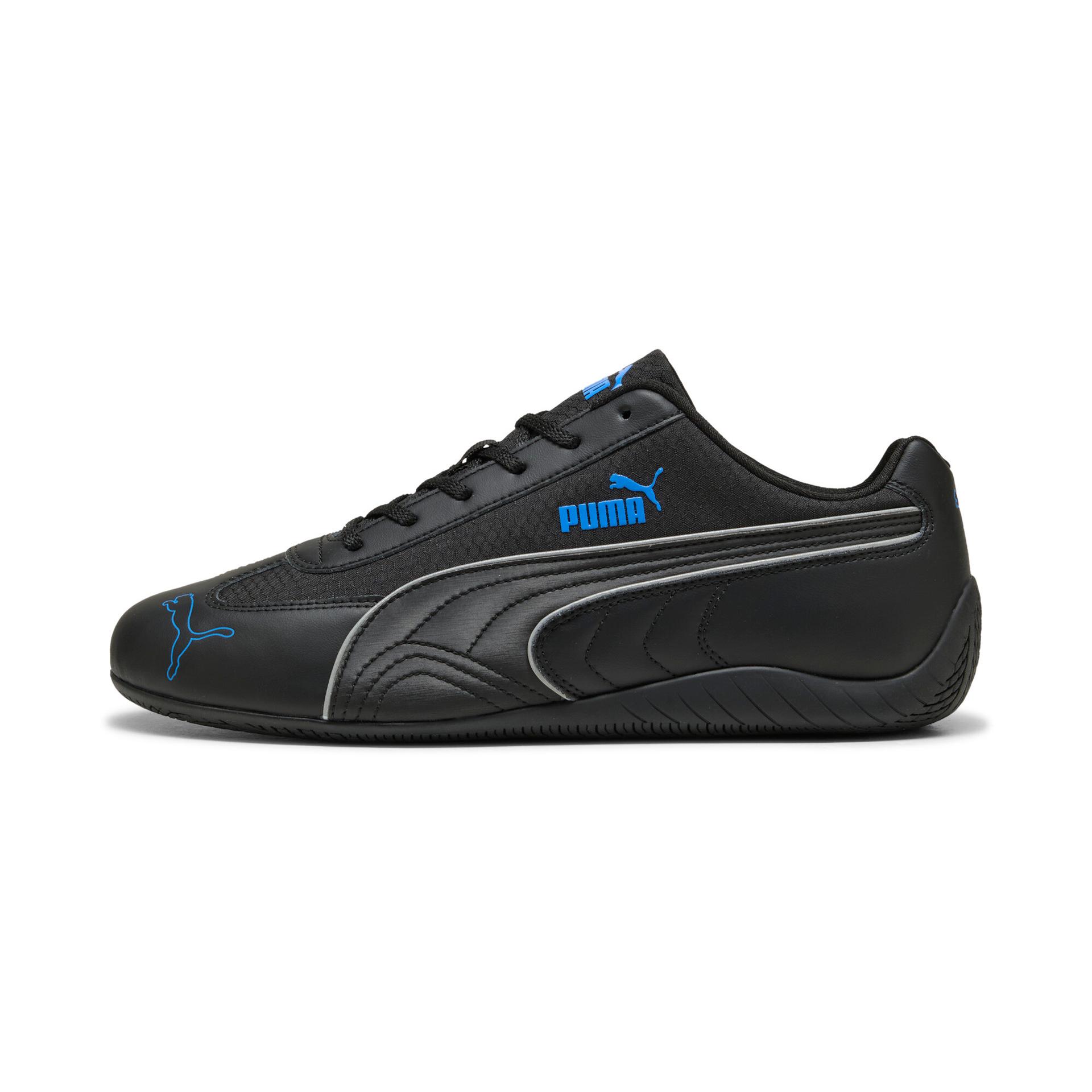 puma speedcat reflective sneakers in black, size 11.5