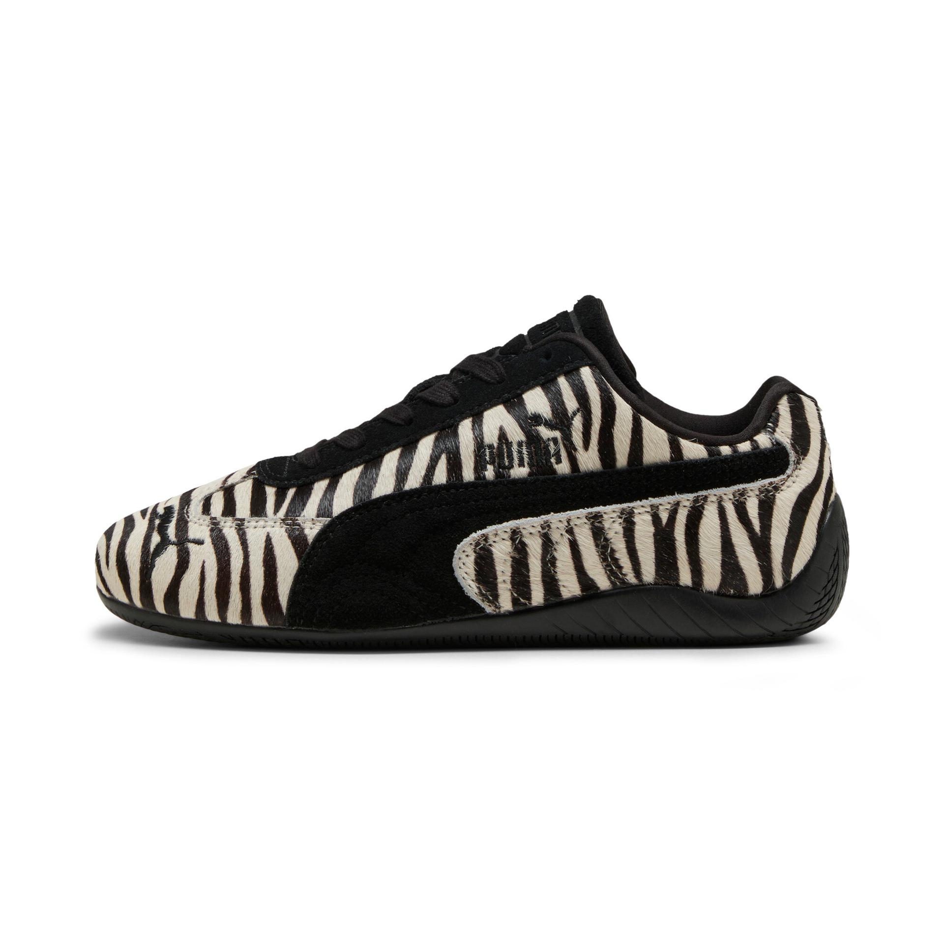 puma speedcat zebra women's animal print sneakers in white, size 8.5