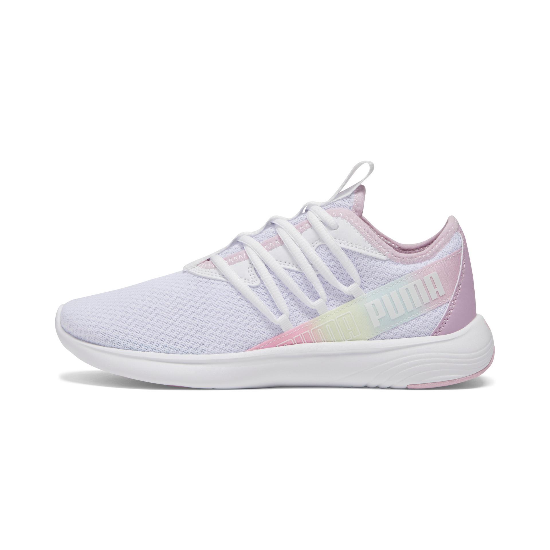 puma star vital stripe women's running shoes in white, size 5.5
