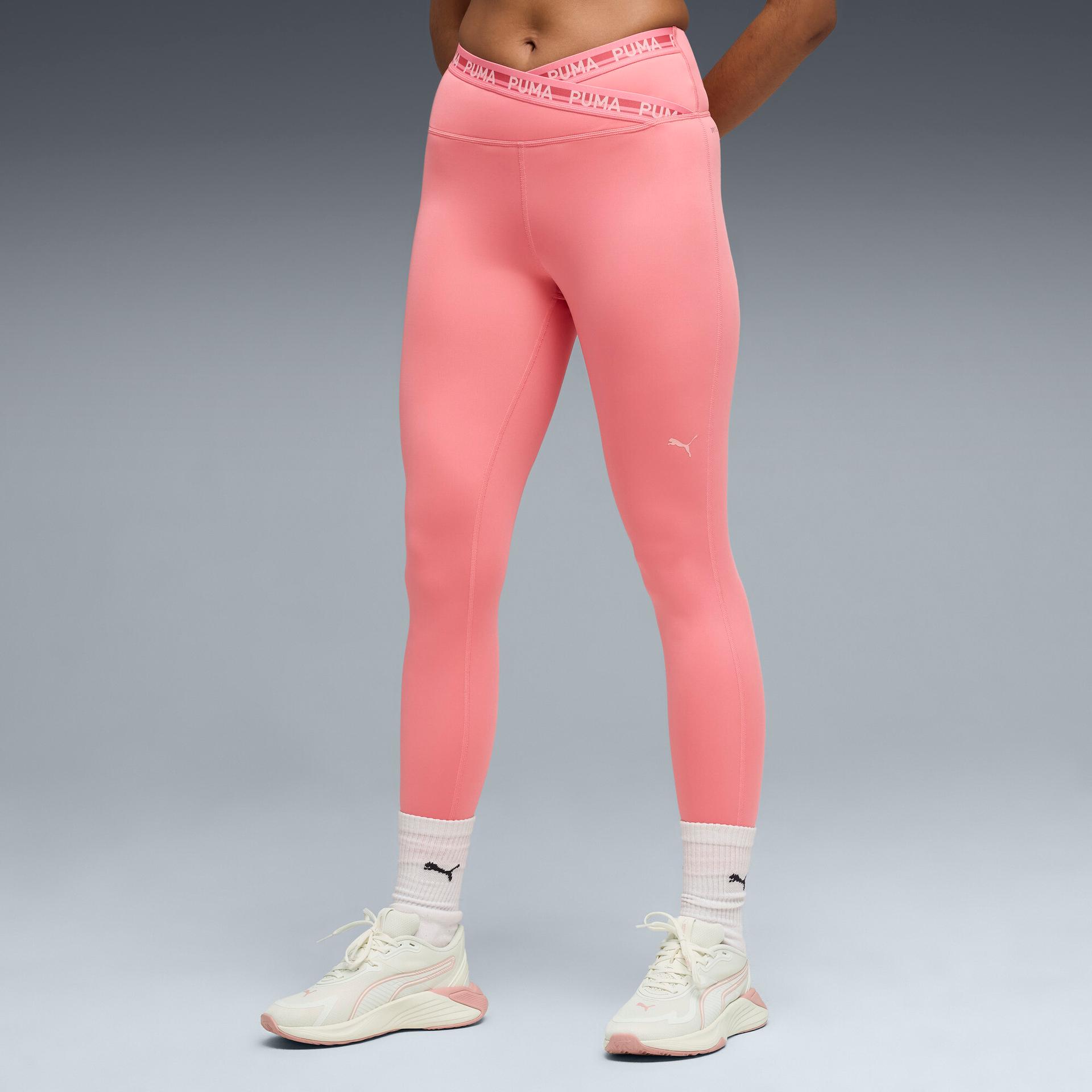 puma strong women's high waist, 7/8 tight in pink, size l