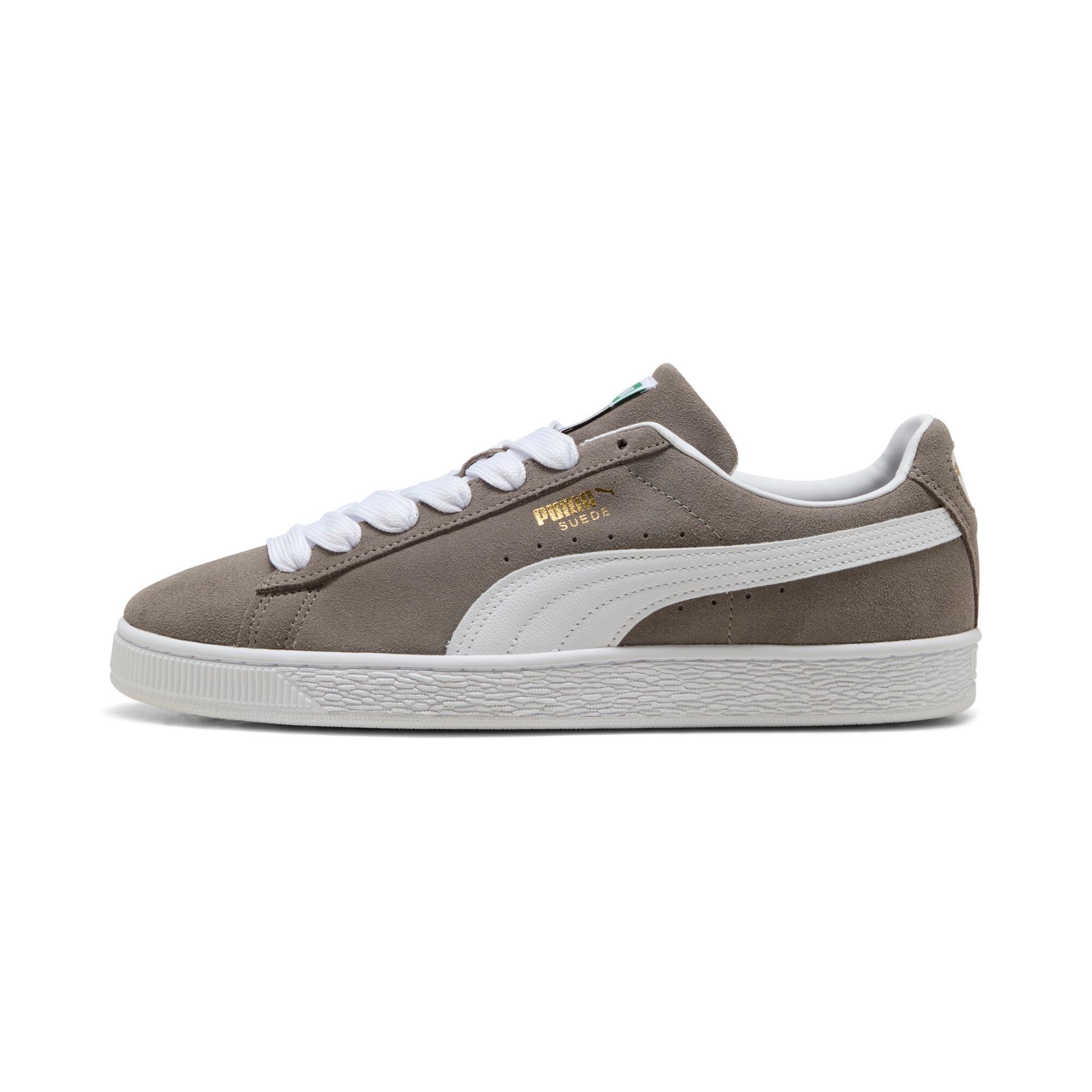 puma suede classic sneakers in grey, size 9.5