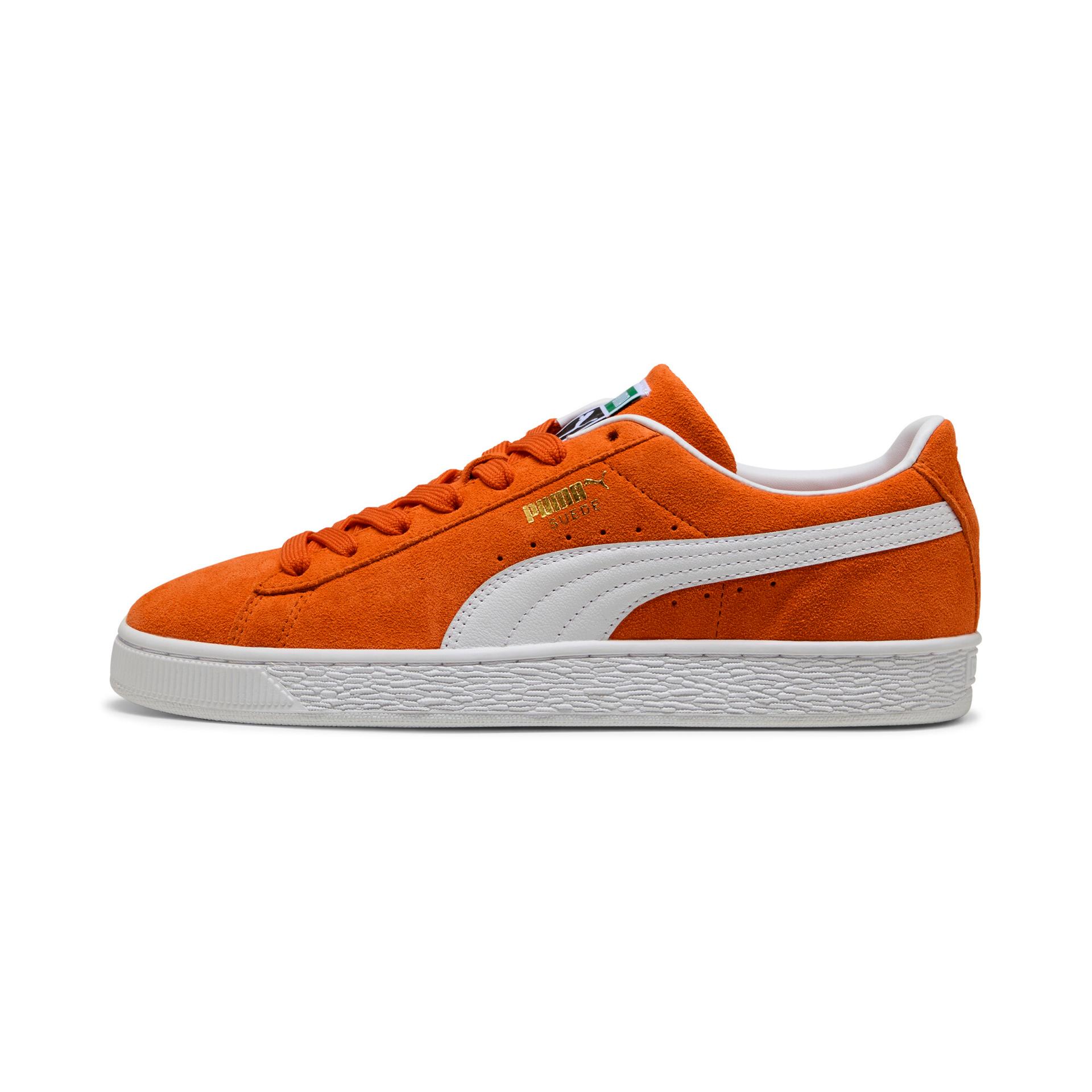 puma suede classic women's sneakers in orange, size 9