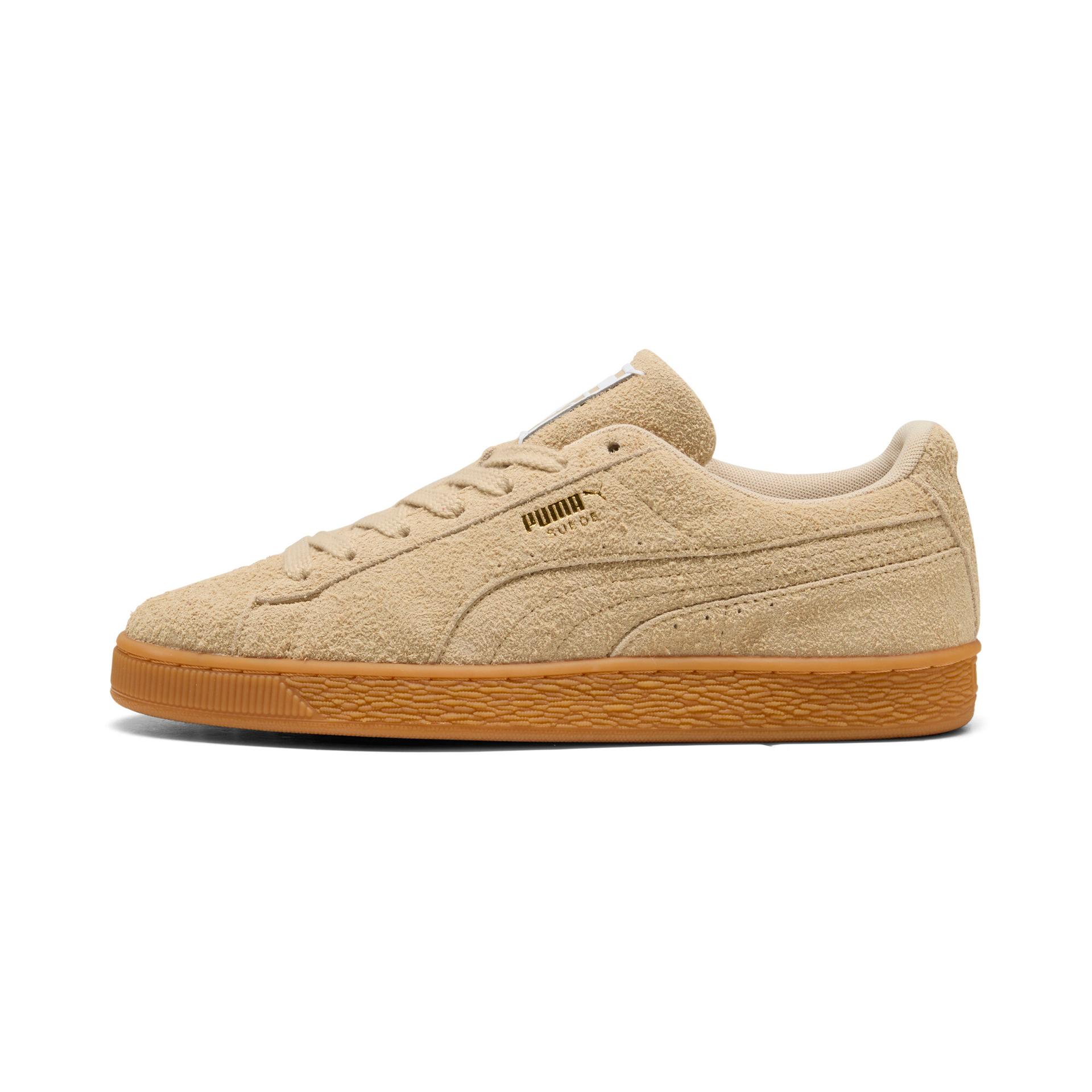 puma suede forever sneakers in beige, size 8
