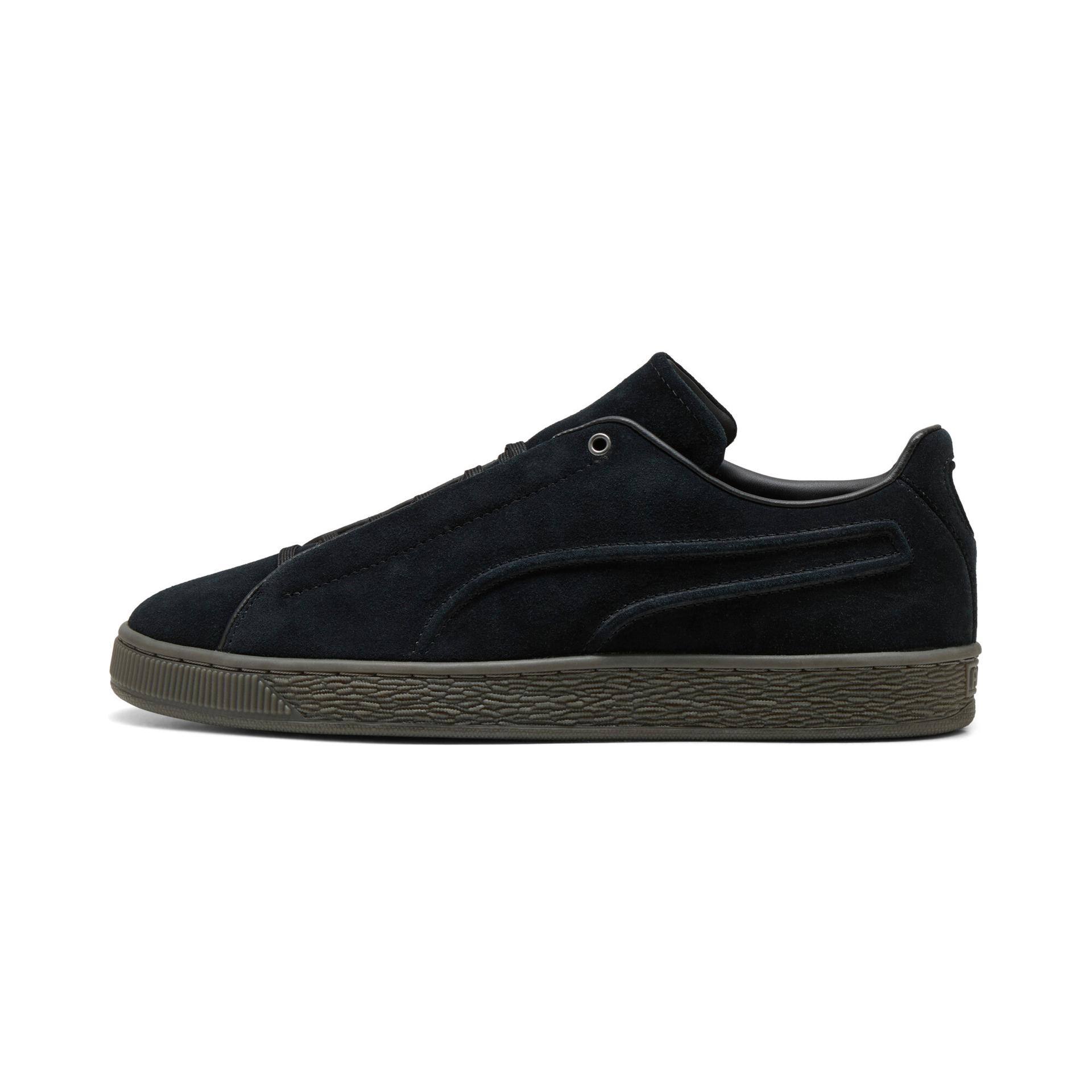 puma suede modern sneakers in black, size 9