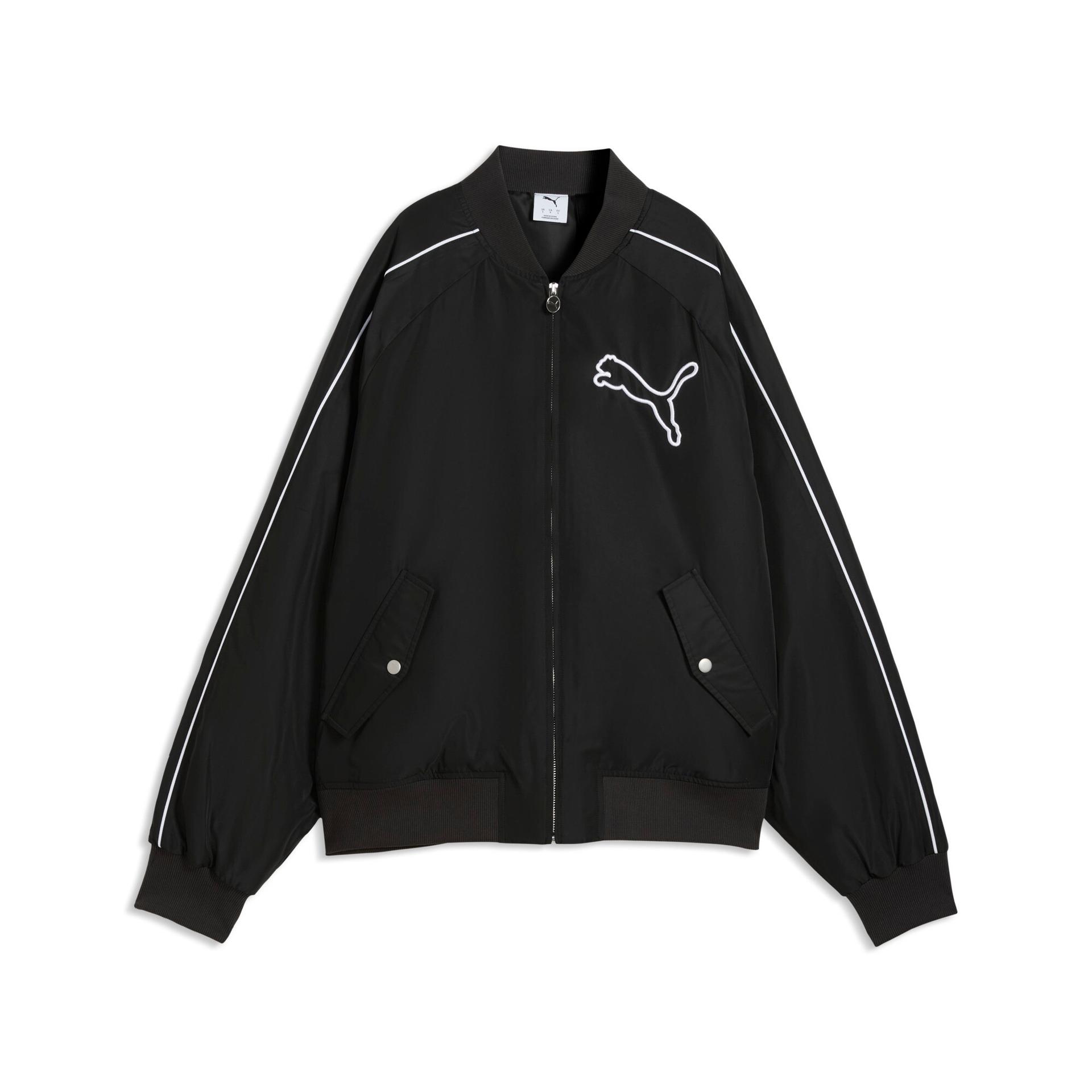 puma t7 bomber jacket in black, size l