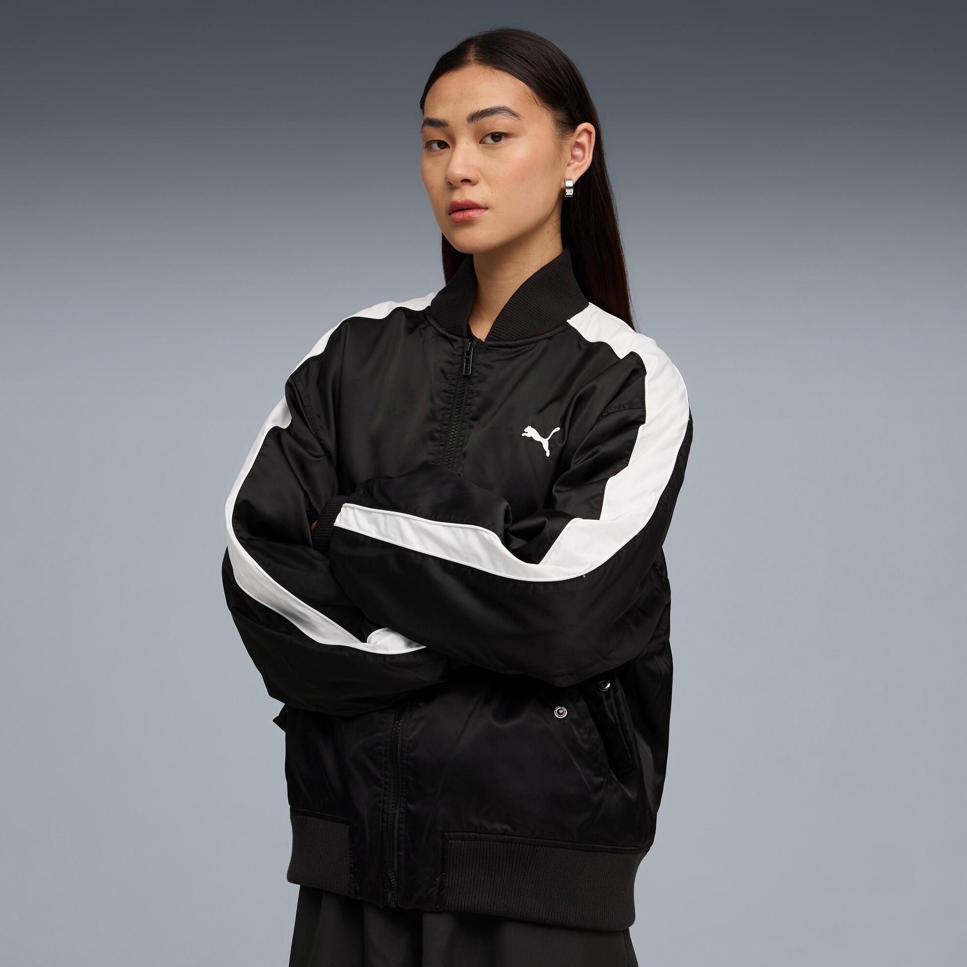puma t7 bomber jacket in black, size xxl