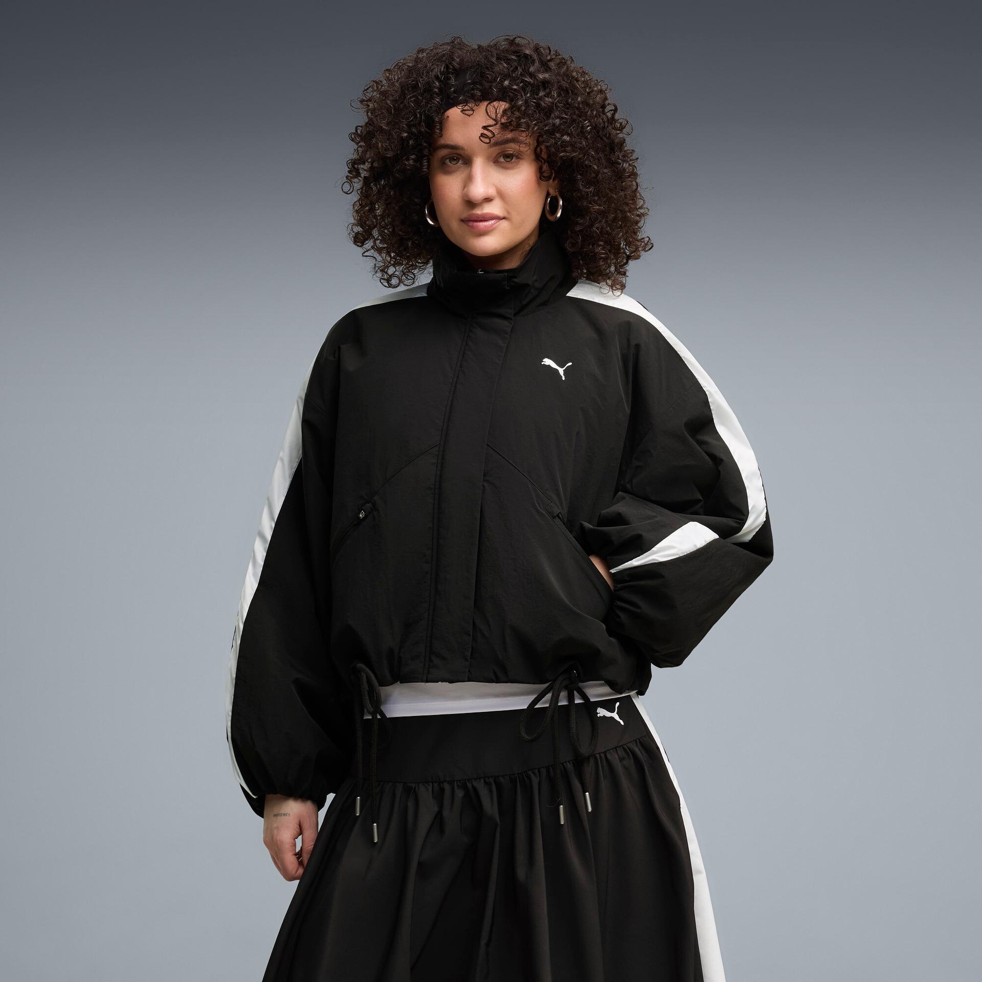 puma t7 primaloftâ® women's heat insulation kimono jacket in black, size l