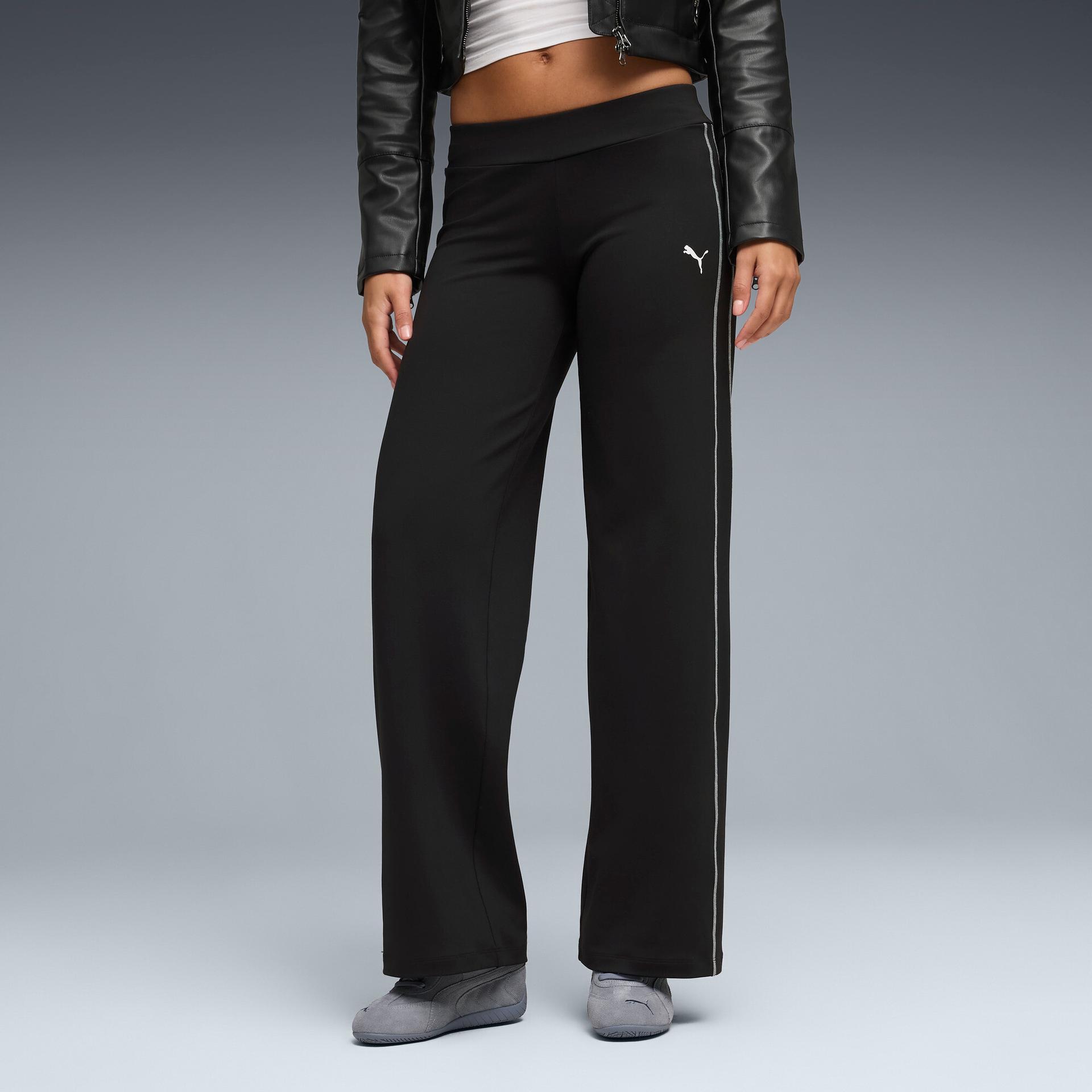 puma t7 street glam women's pants in black, size l