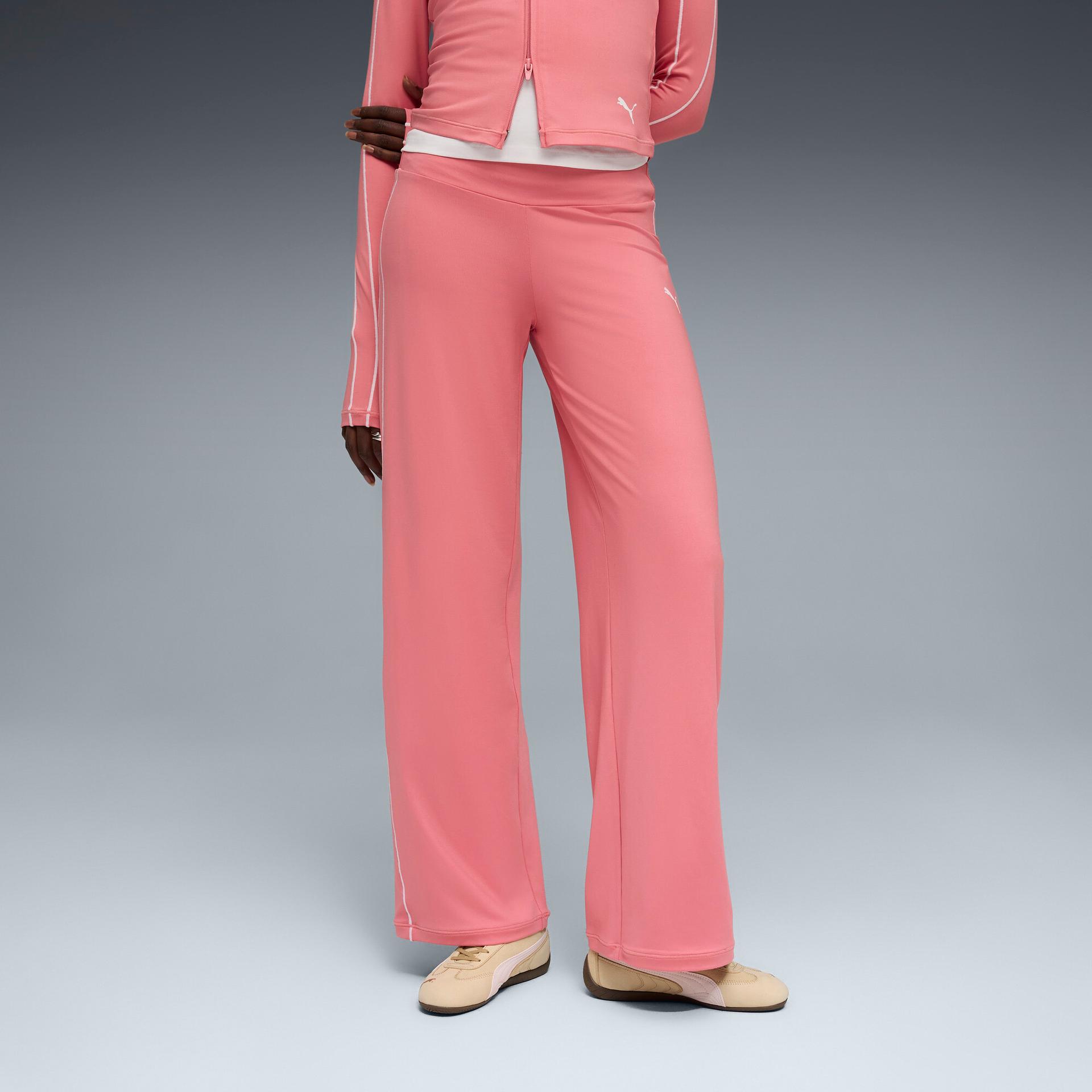 puma t7 street glam women's pants in pink, size m