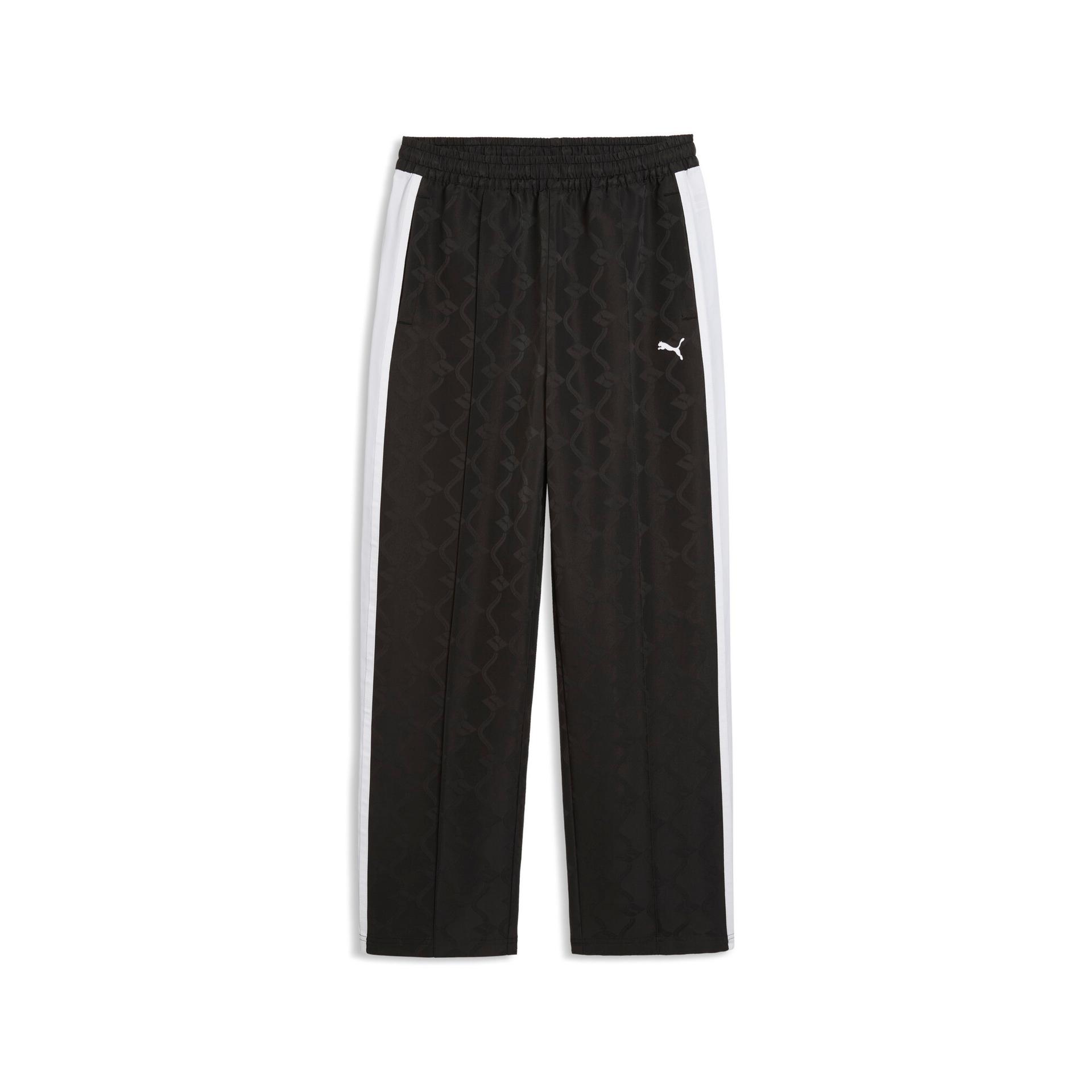 puma t7 women's jacquard track pants in black, size m
