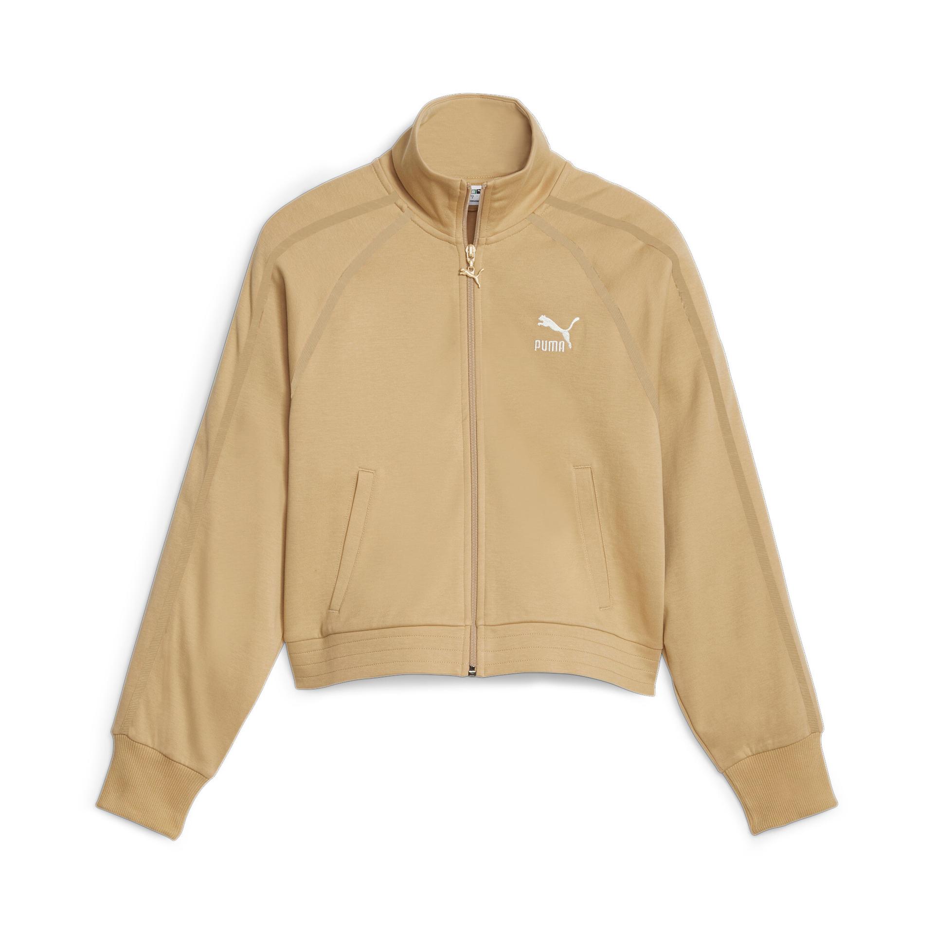 puma t7 women's track jacket in beige, size xs