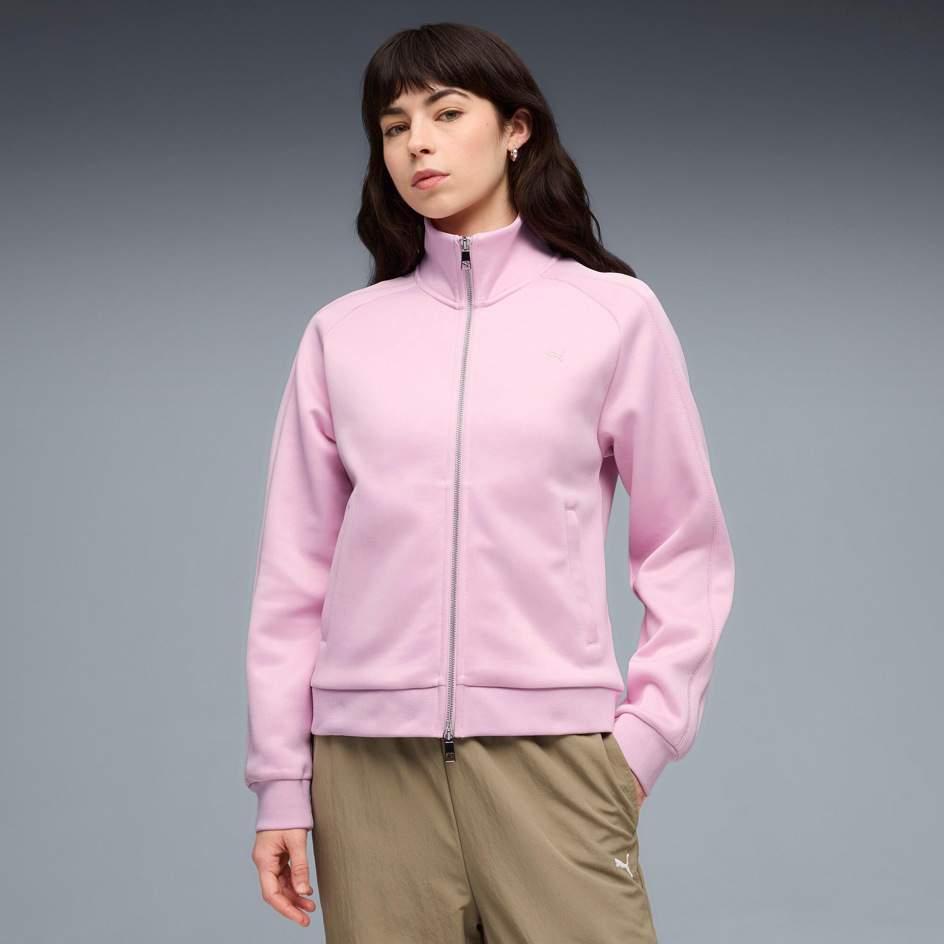 puma t7 women's track jacket in pink, size xxs