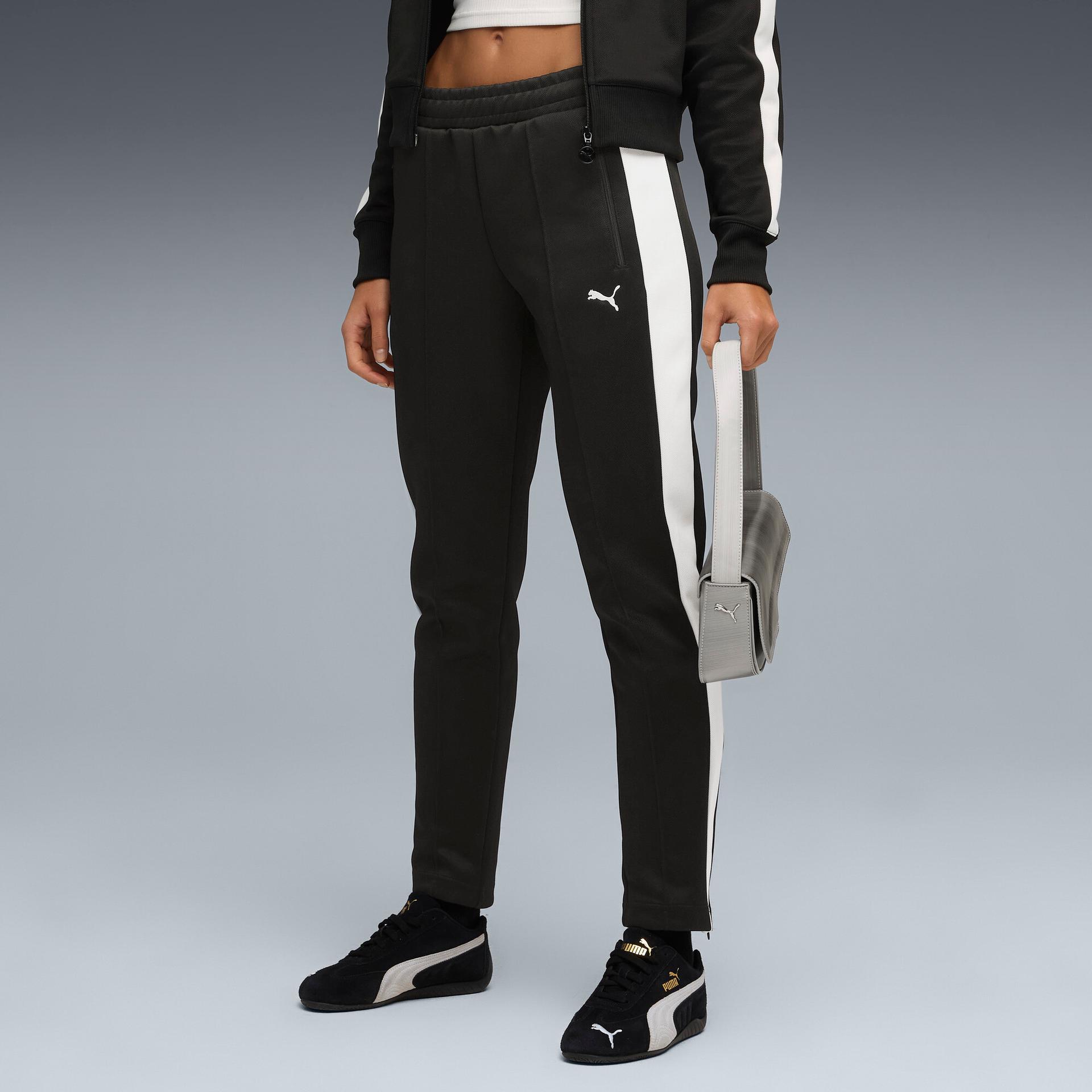 puma t7 women's track pants in black, size l