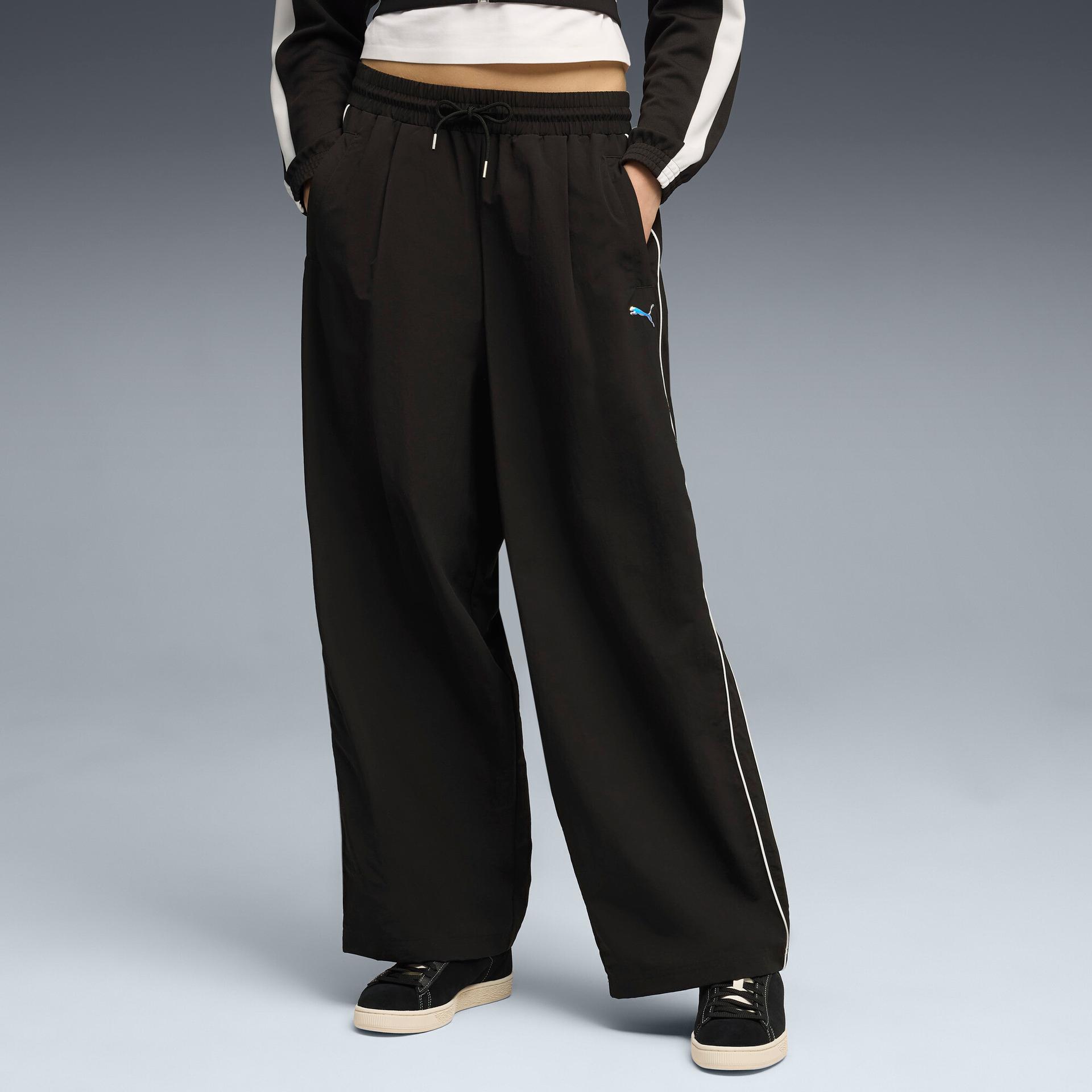 puma t7 women's track pants in black, size l