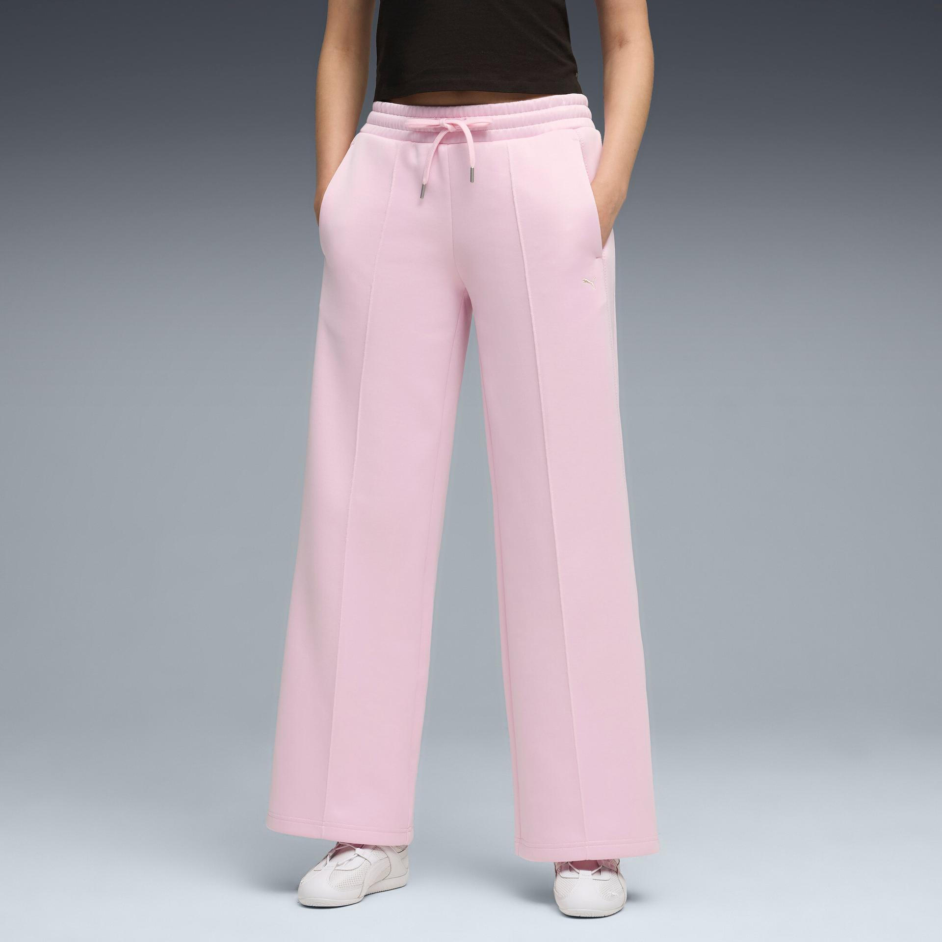puma t7 women's track pants in pink, size xxs
