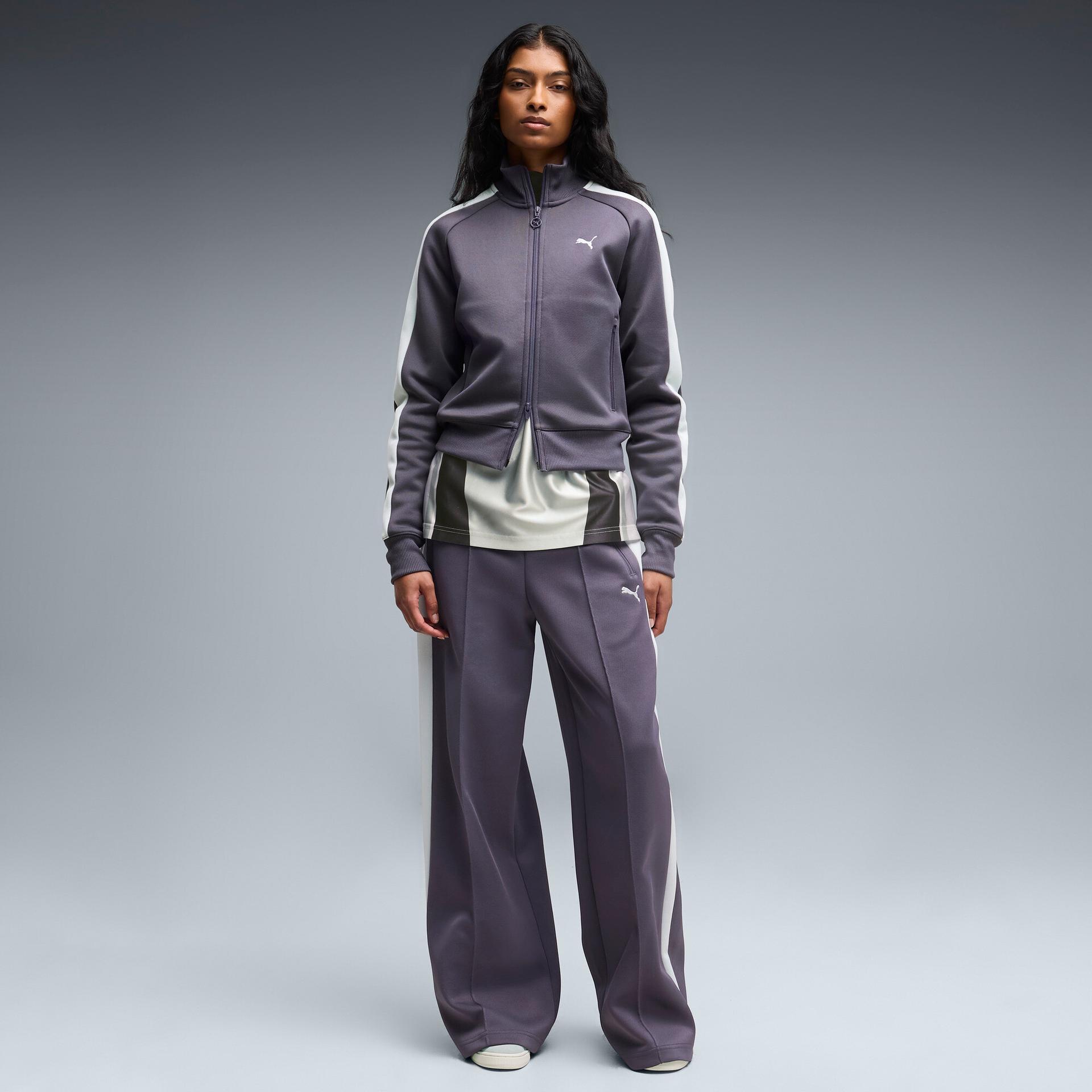 puma t7 women's wide leg pants in grey, size l