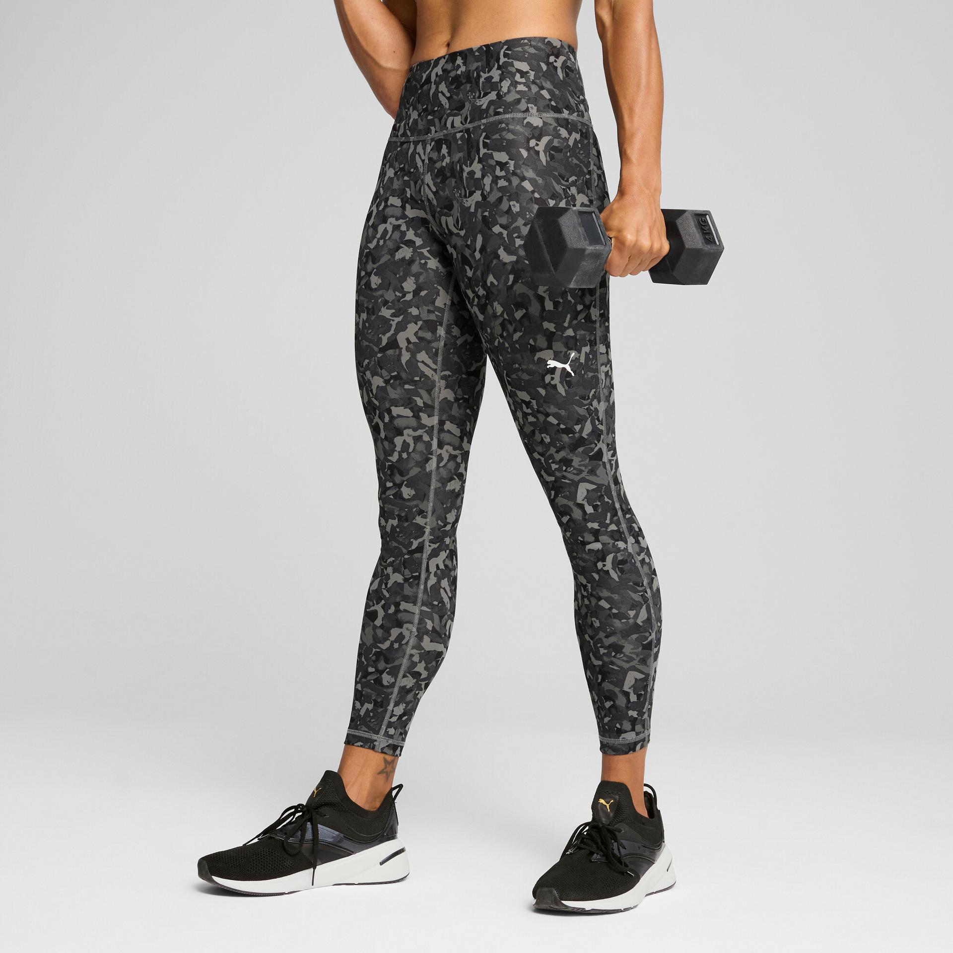 puma train all day essentials women's 7/8 training leggings in black, size xl