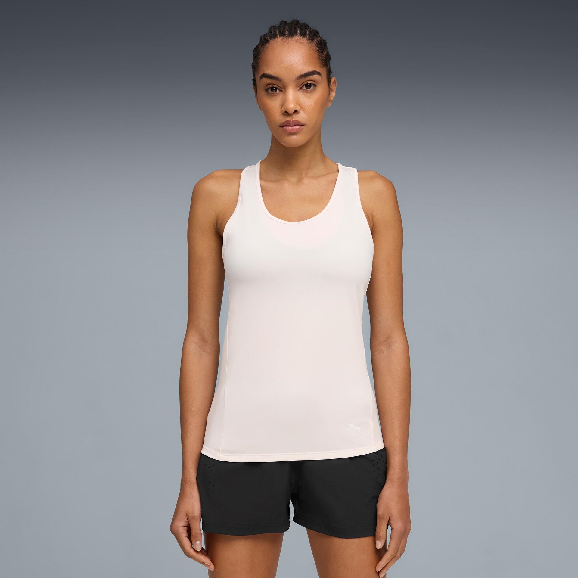 puma train all day essentials women's training racerback tank top shoes in pink, size 3xl
