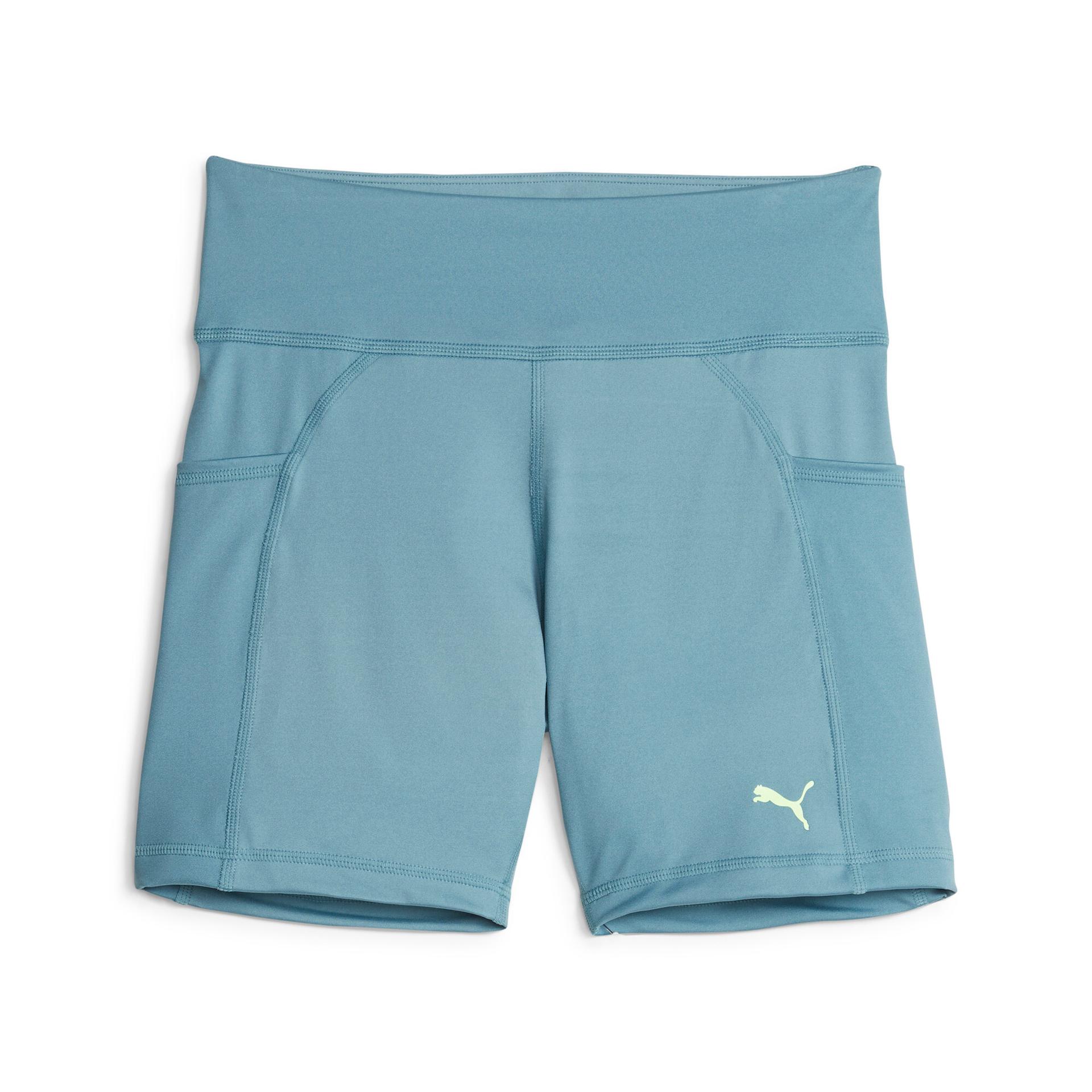 puma train fit women's tight training shorts in blue, size xl
