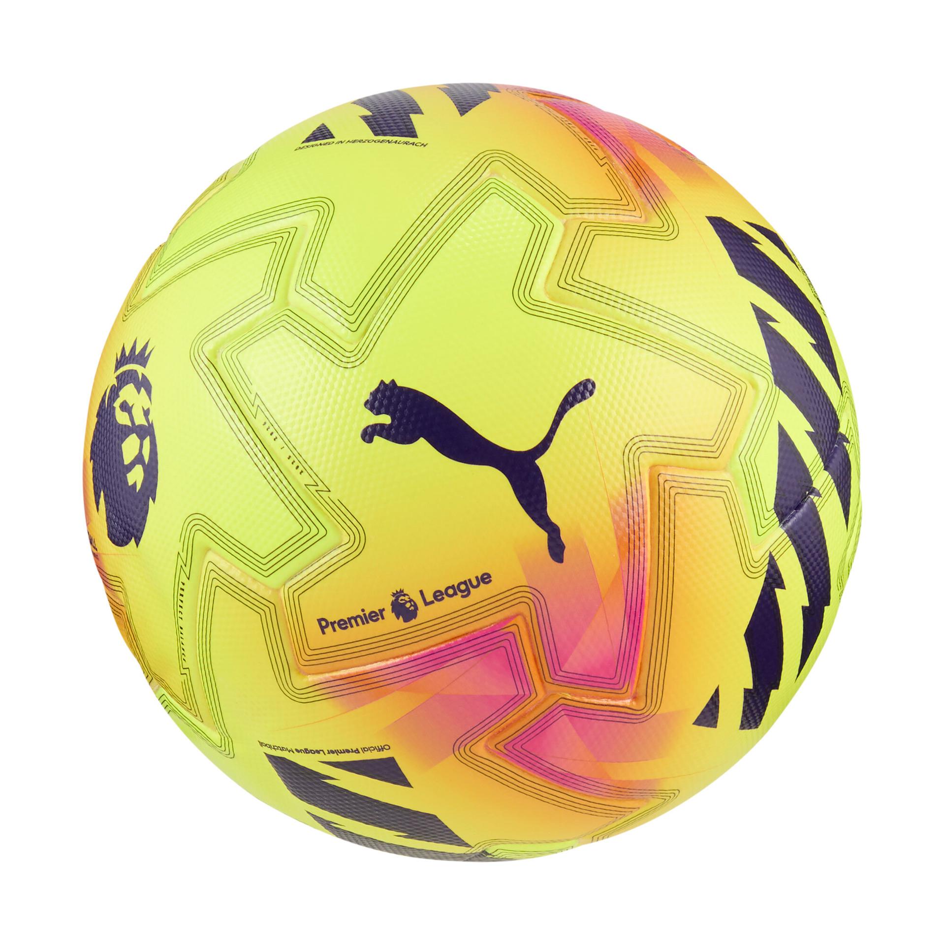puma ultimate premier league lights soccer match ball in yellow, size 5