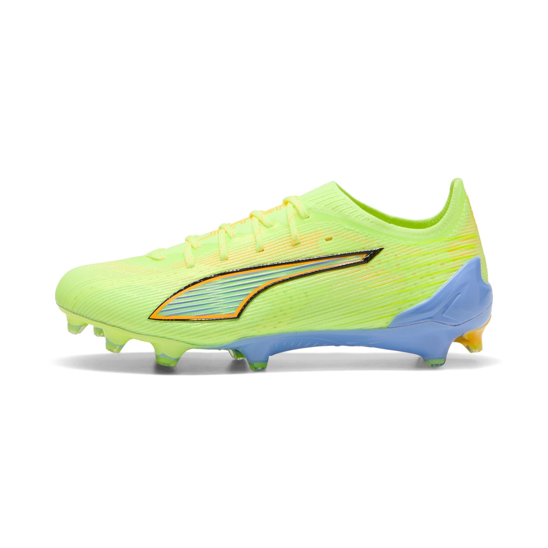puma ultra 6 ultimate light up women's firm ground soccer cleats shoes in yellow, size 5.5