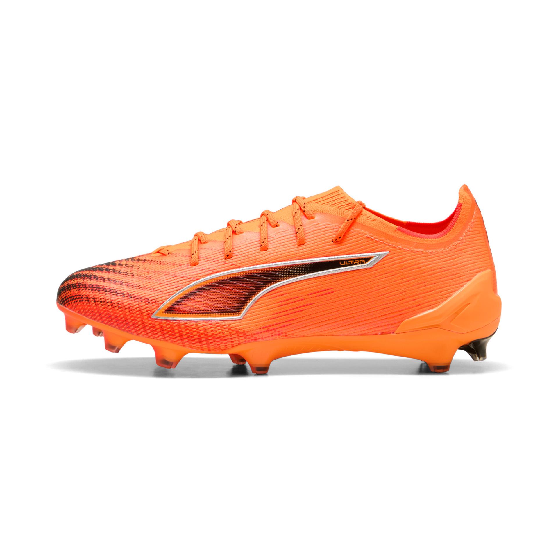 puma ultra 6 ultimate women's firm ground soccer cleats shoes in orange, size 7.5