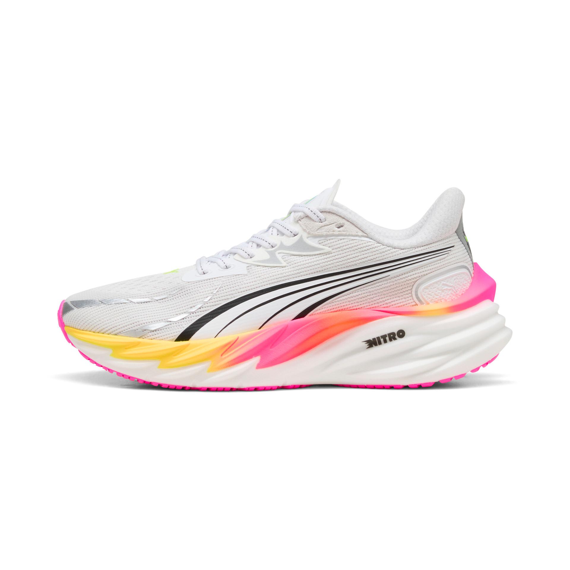 puma velocity nitroâ¢ 4 women's road running shoes in white, size 6