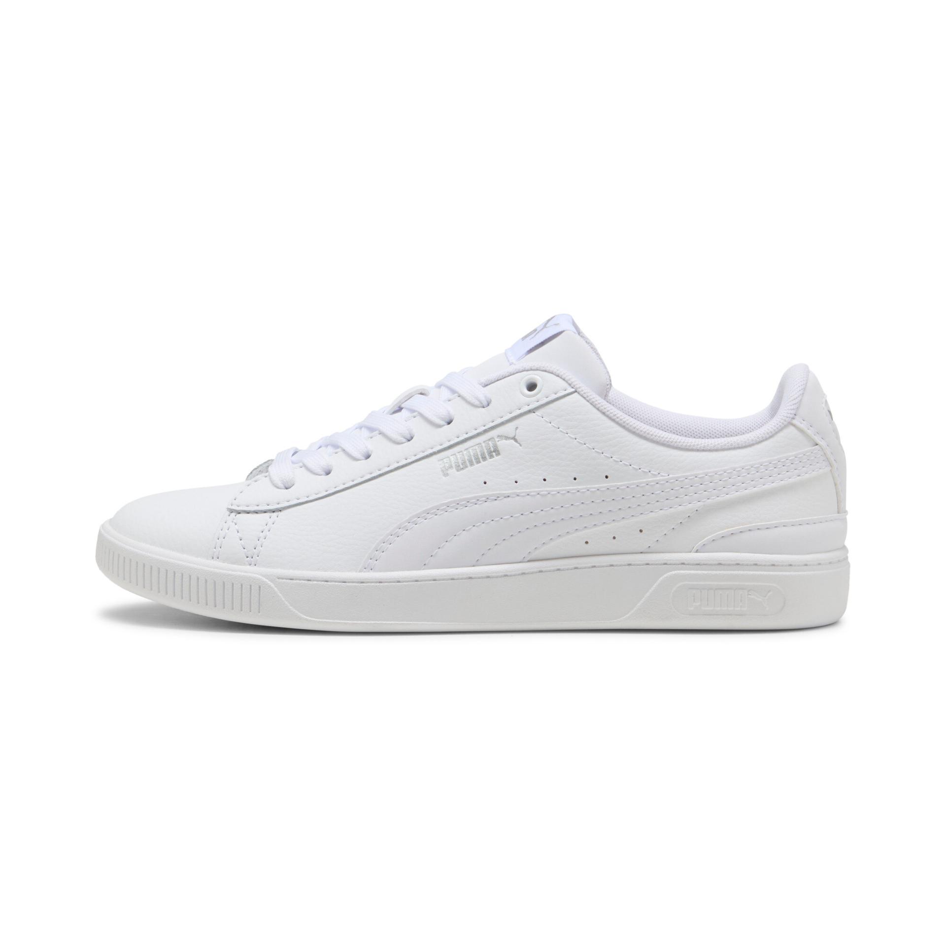 puma vikky v3 leather women's sneakers in white, size 7.5