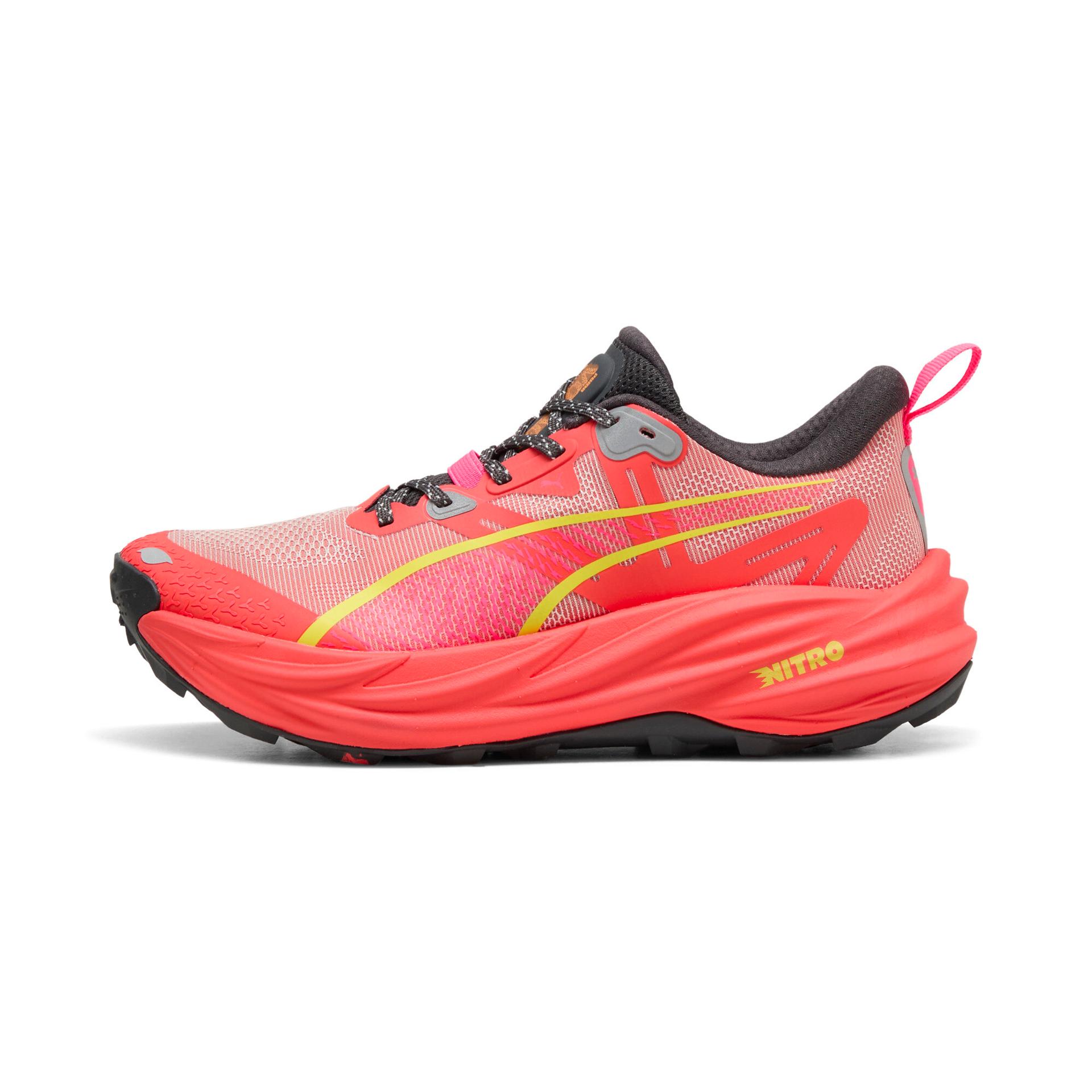 puma voyage nitroâ¢ 4 women's trail running shoes in red, size 11