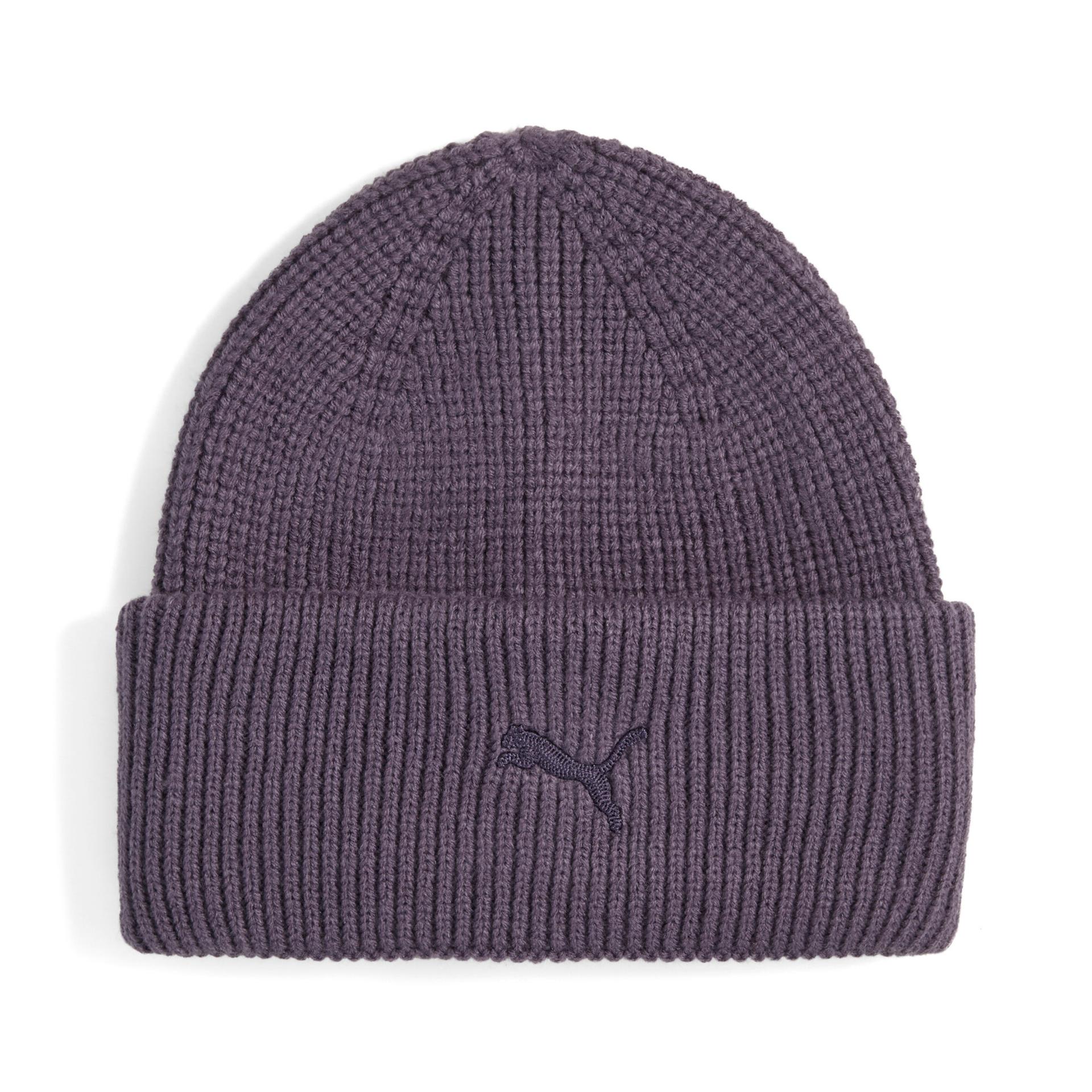 puma wardrobe essentials chunky mid crown beanie hat in grey