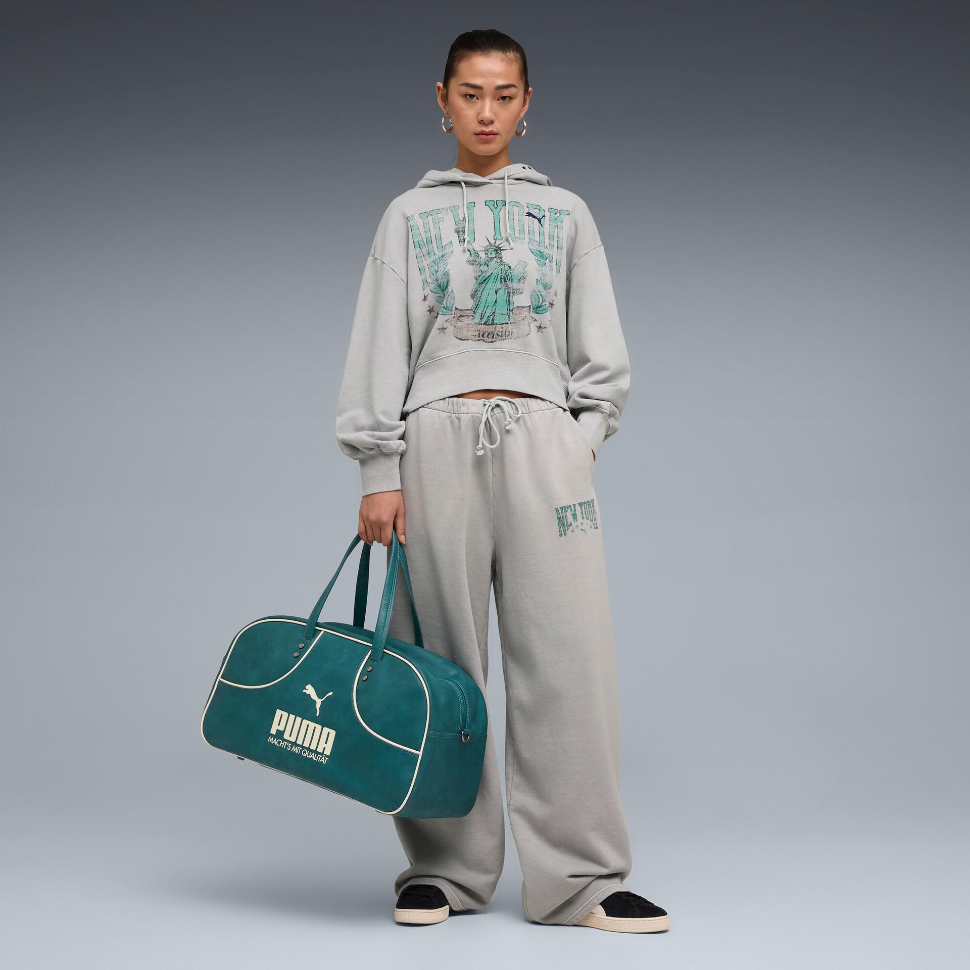 puma wardrobe essentials nyc women's sweatpants in grey, size l