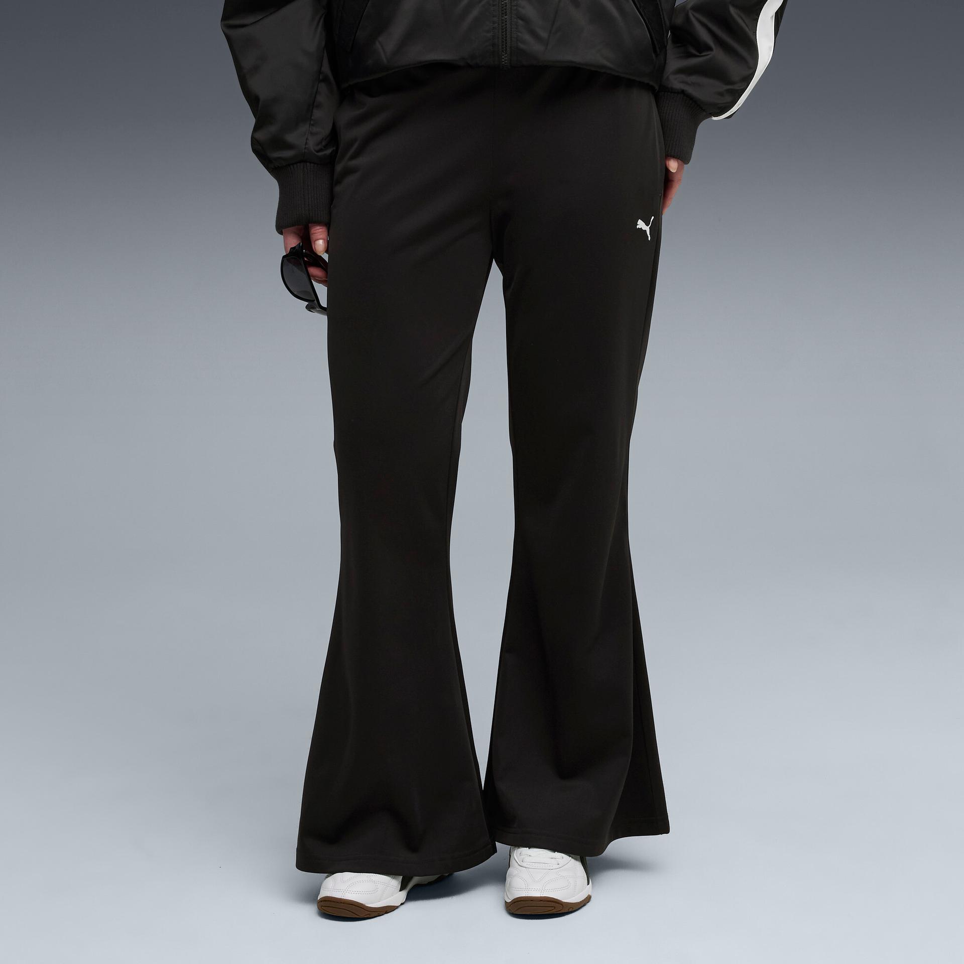 puma wardrobe essentials women's flared pants in black, size l