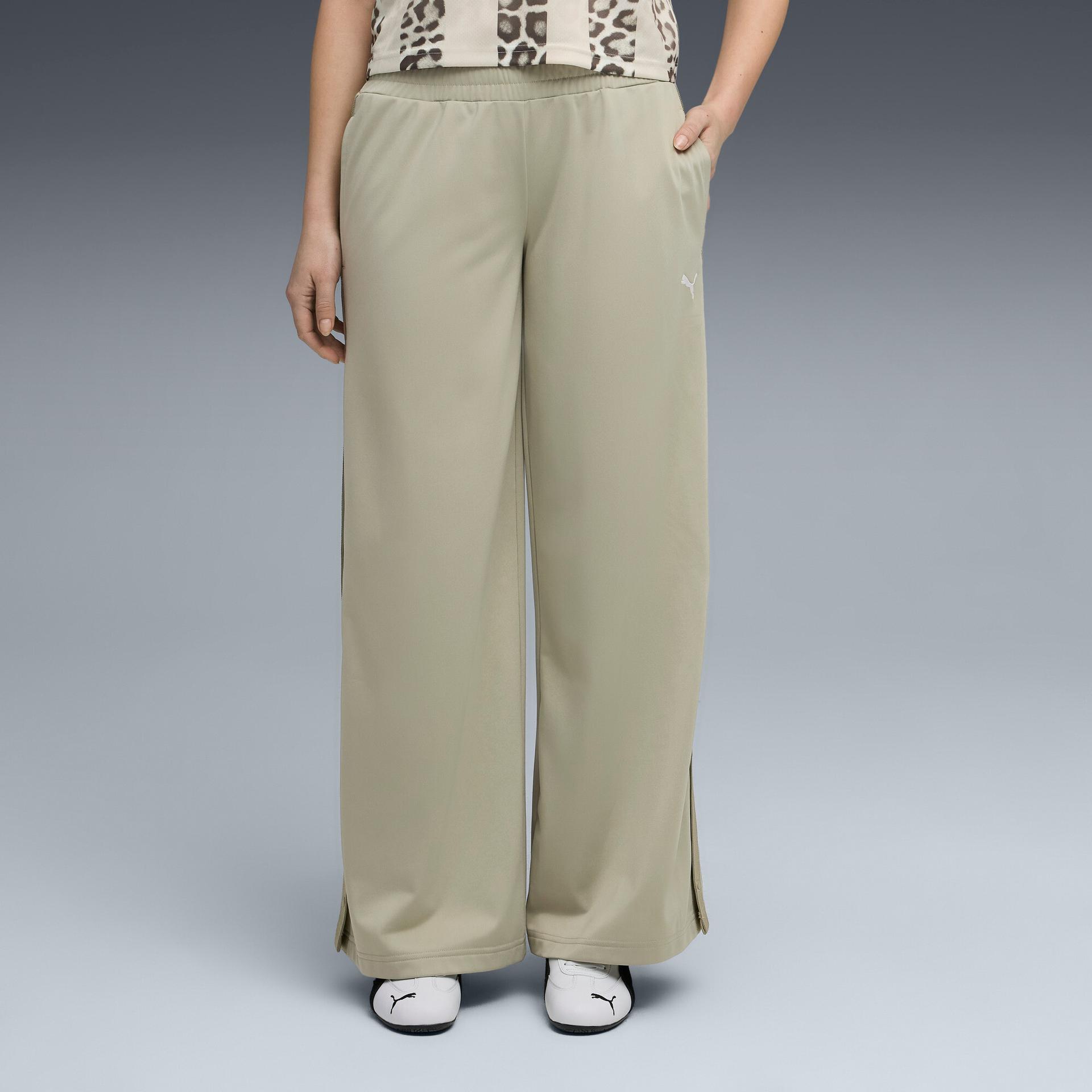 puma wardrobe essentials women's low rise pants in green, size xs