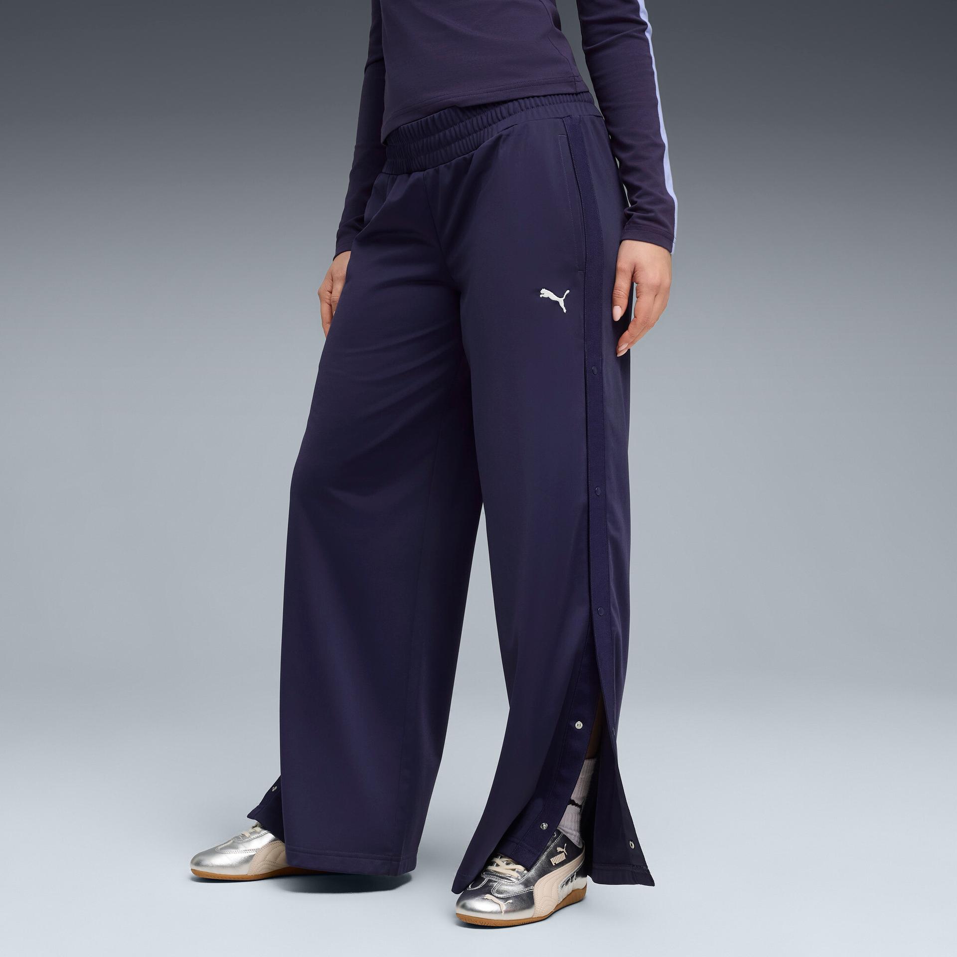 puma wardrobe essentials women's low rise pants in purple, size xs