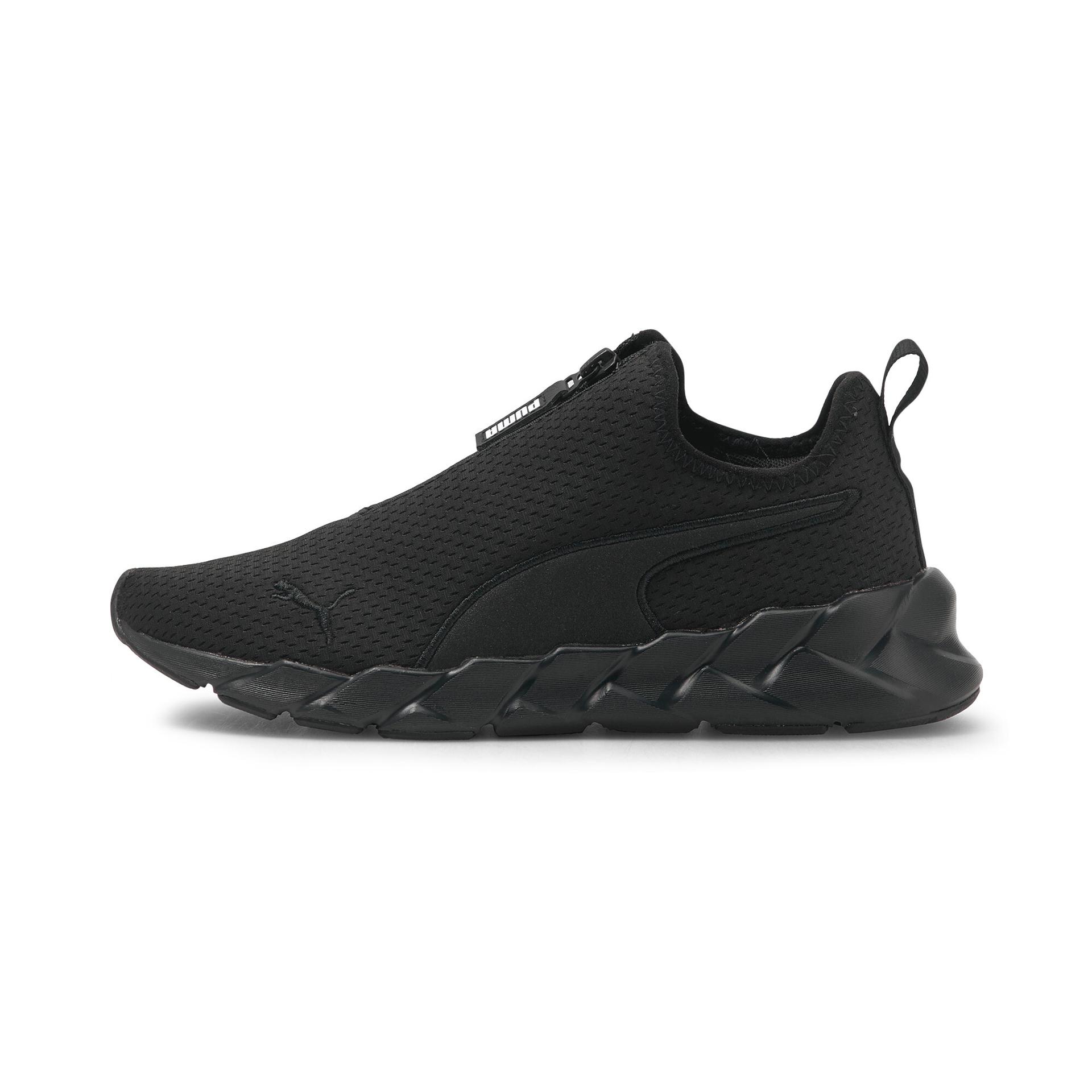 puma weave zip women's training shoes in black, size 7