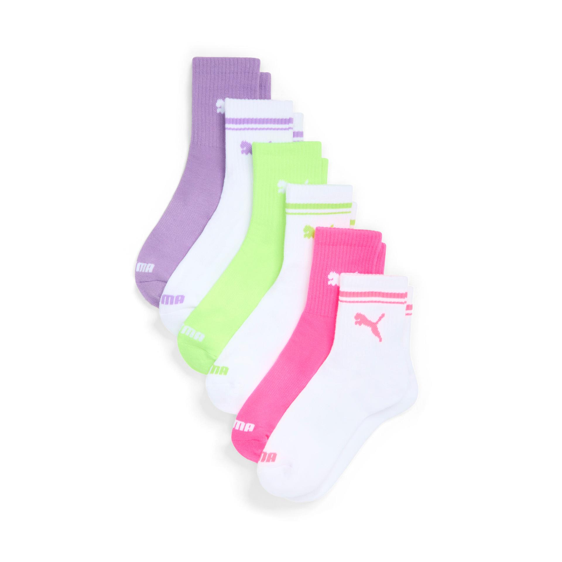 puma women's half-terry low crew socks (6 pairs) in white, size 9-11