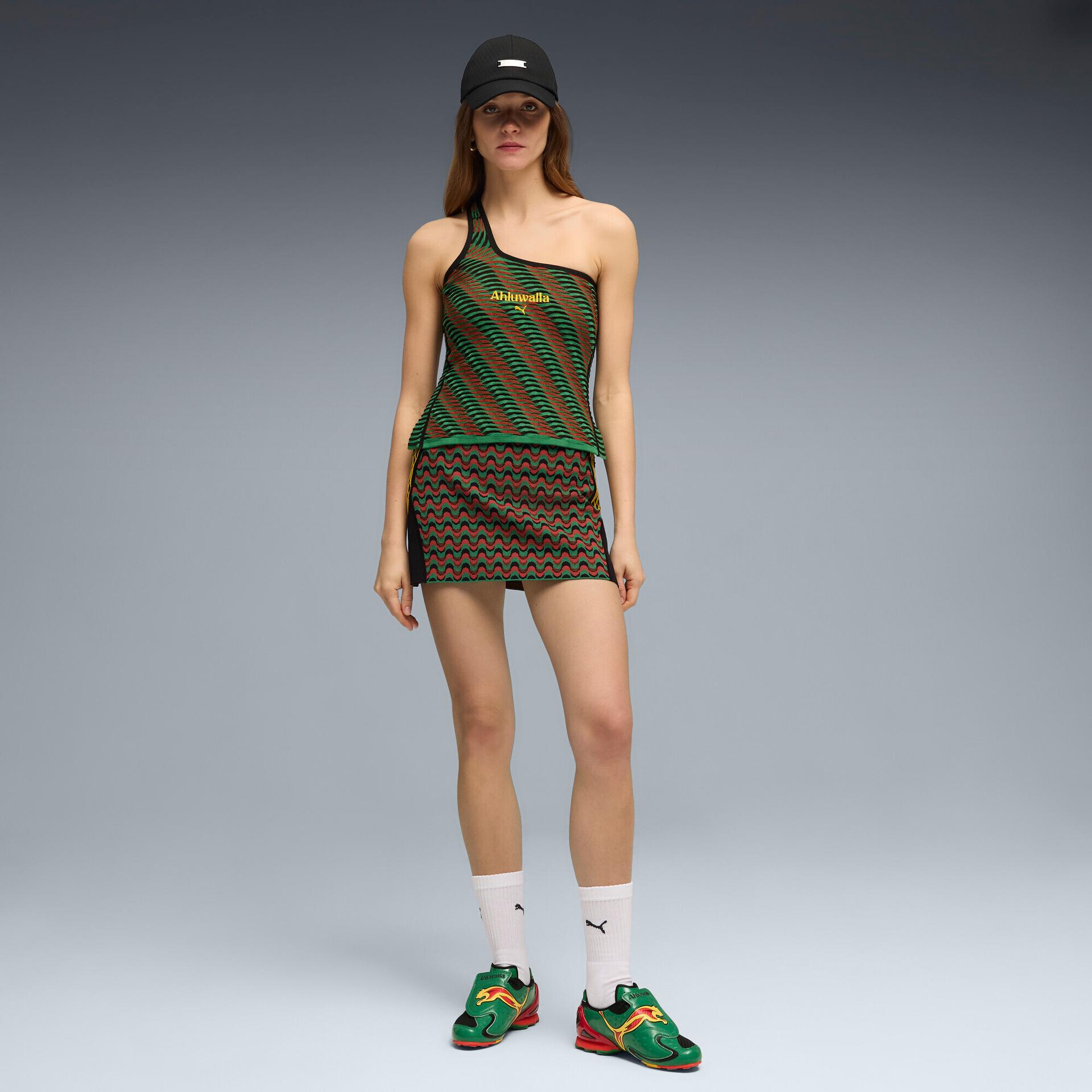 puma x ahluwalia women's skirt in green, size xs