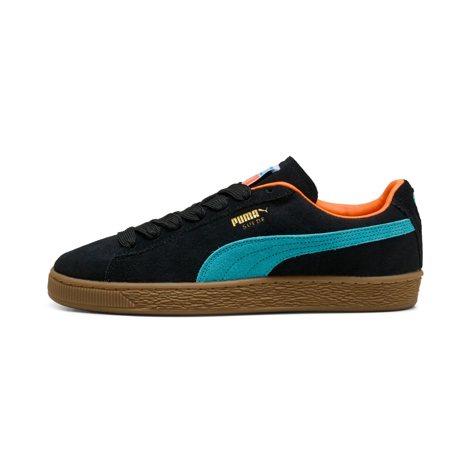 puma x carrots suede sneakers in black, size 4.5