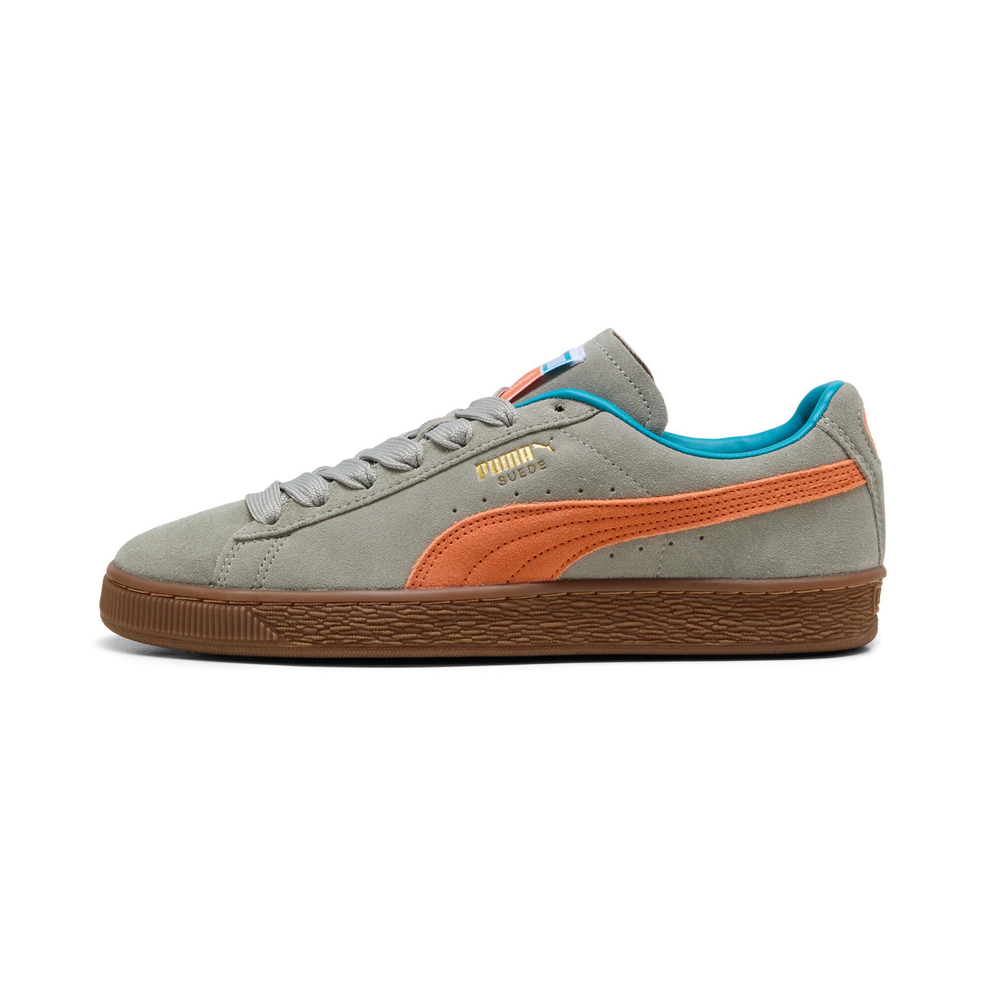 puma x carrots suede sneakers in grey, size 7