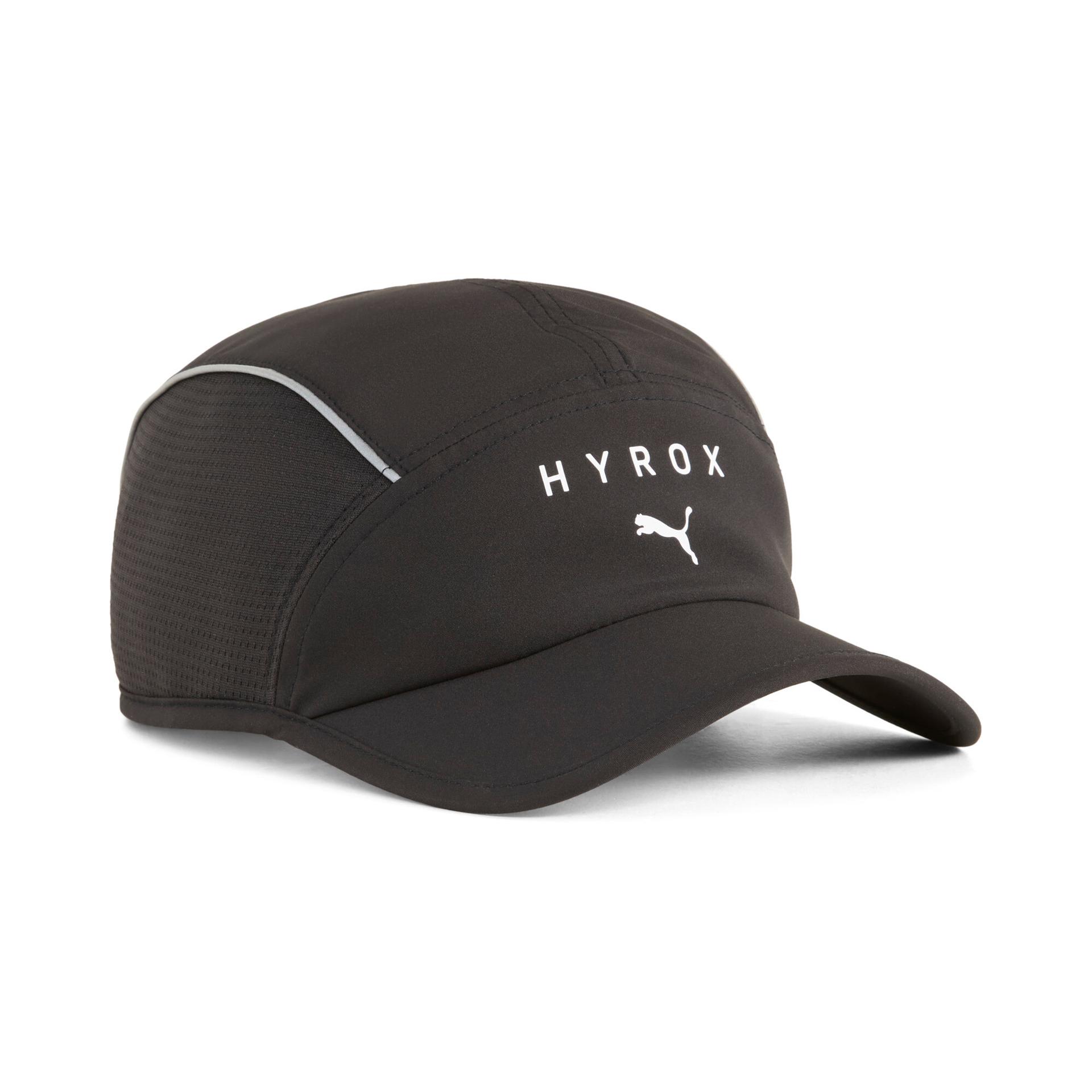 puma x hyrox 5 panel hat in black