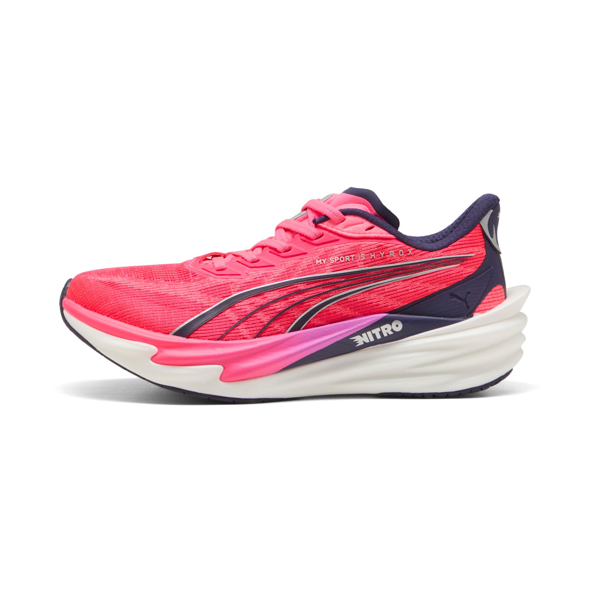 puma x hyrox deviate nitroâ¢ 4 women's running shoes in pink, size 10